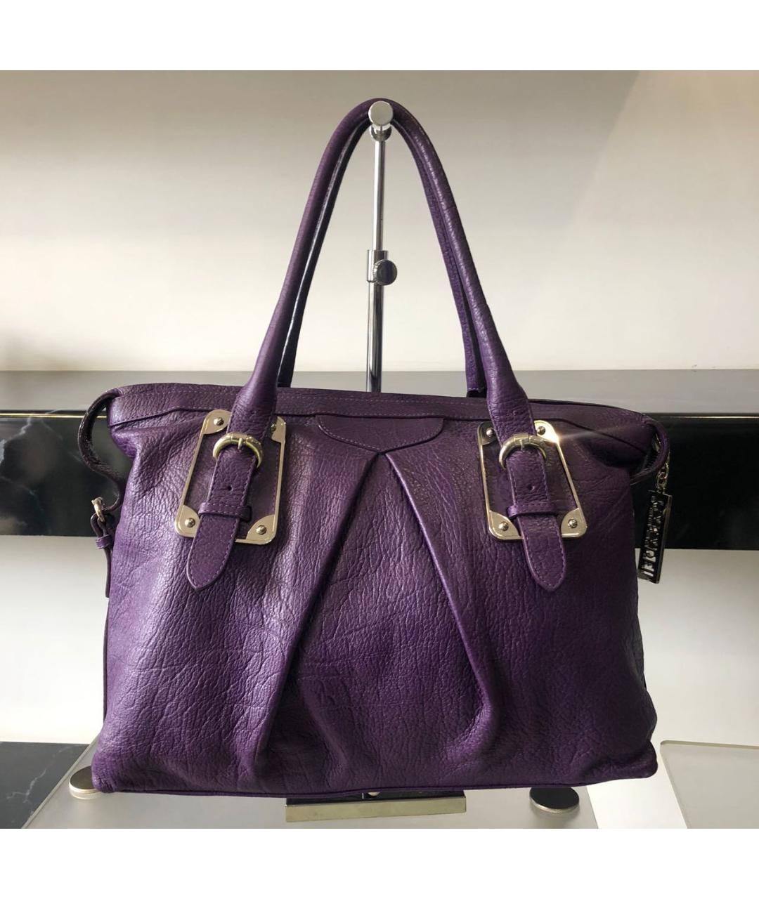 CASADEI Фиолетовая кожаная сумка с короткими ручками, фото 5