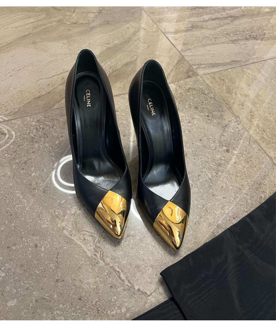 CELINE Черные кожаные туфли, фото 2