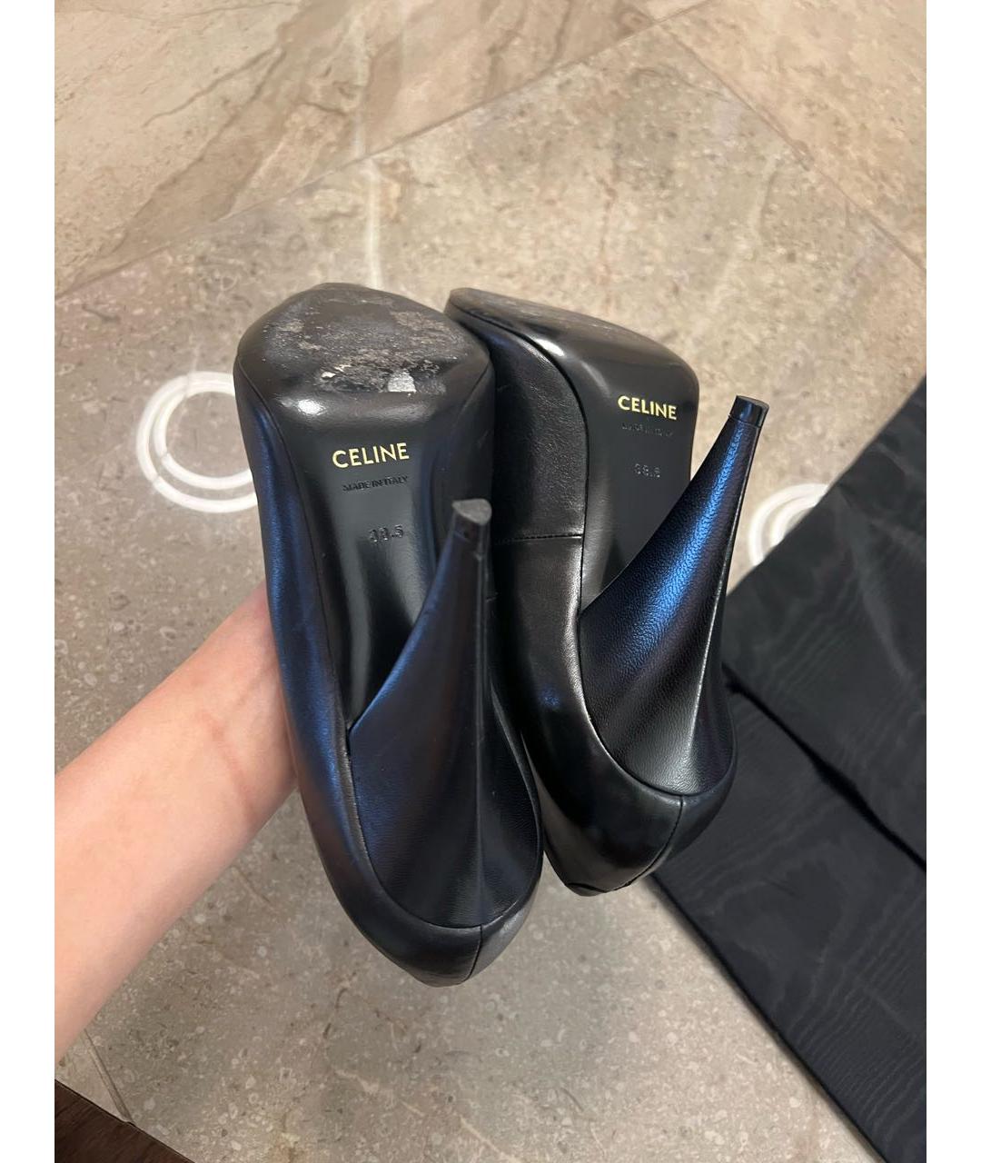 CELINE Черные кожаные туфли, фото 4