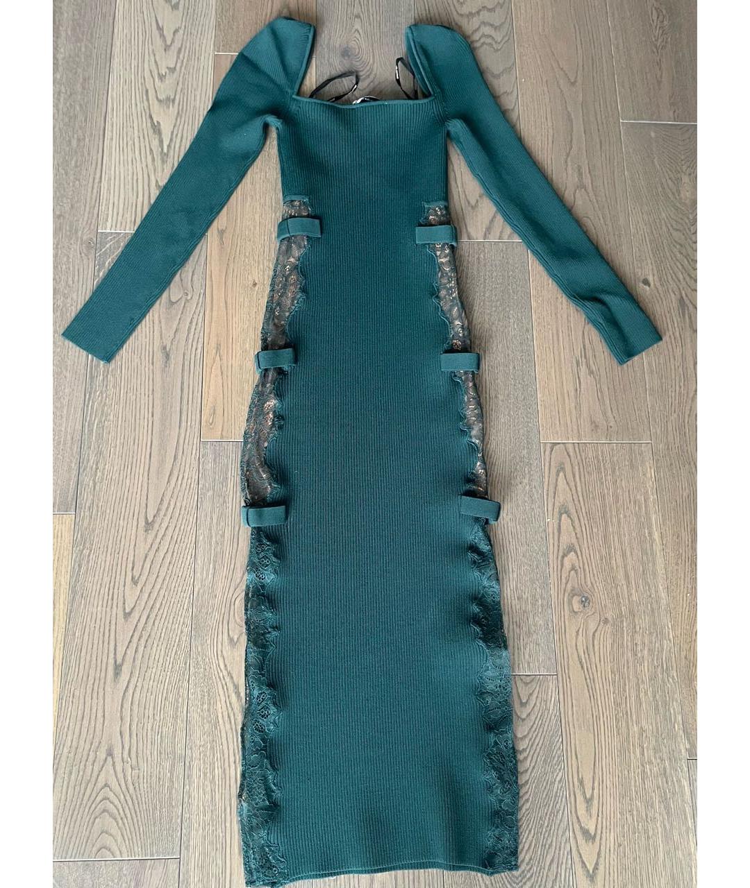 SELF-PORTRAIT Зеленые вискозное платье, фото 3