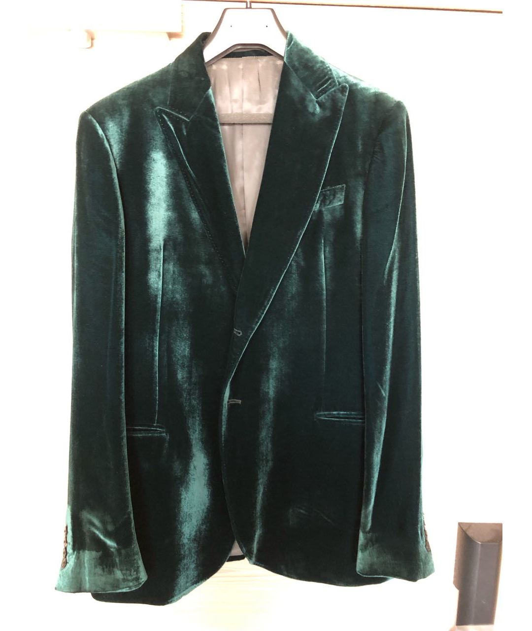ARMANI COLLEZIONI Бирюзовый бархатный пиджак, фото 7