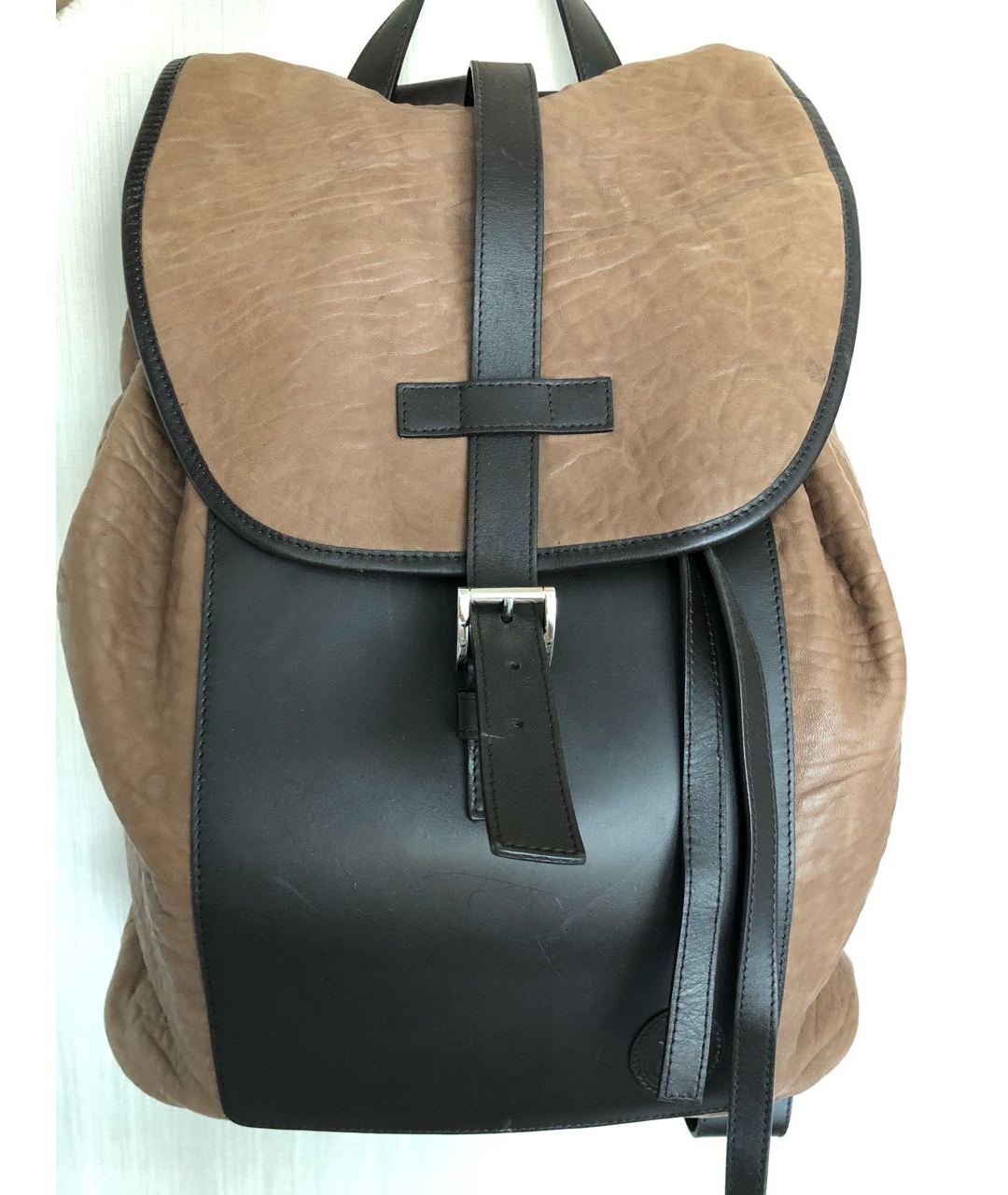 TRUSSARDI Бежевый кожаный рюкзак, фото 8