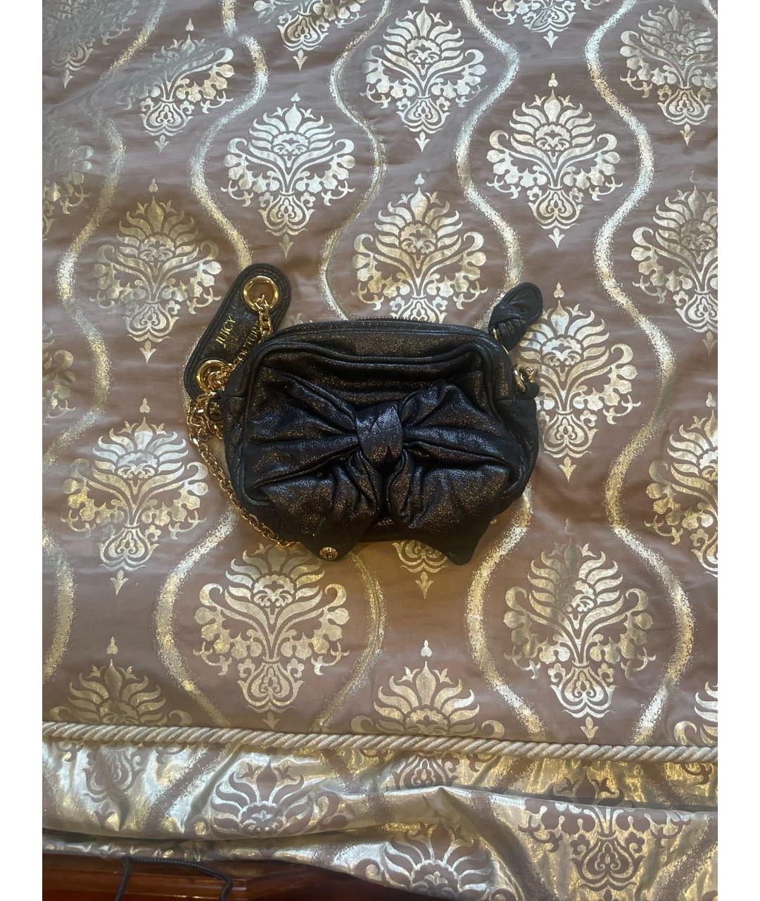 JUICY COUTURE Черная кожаная сумка через плечо, фото 5