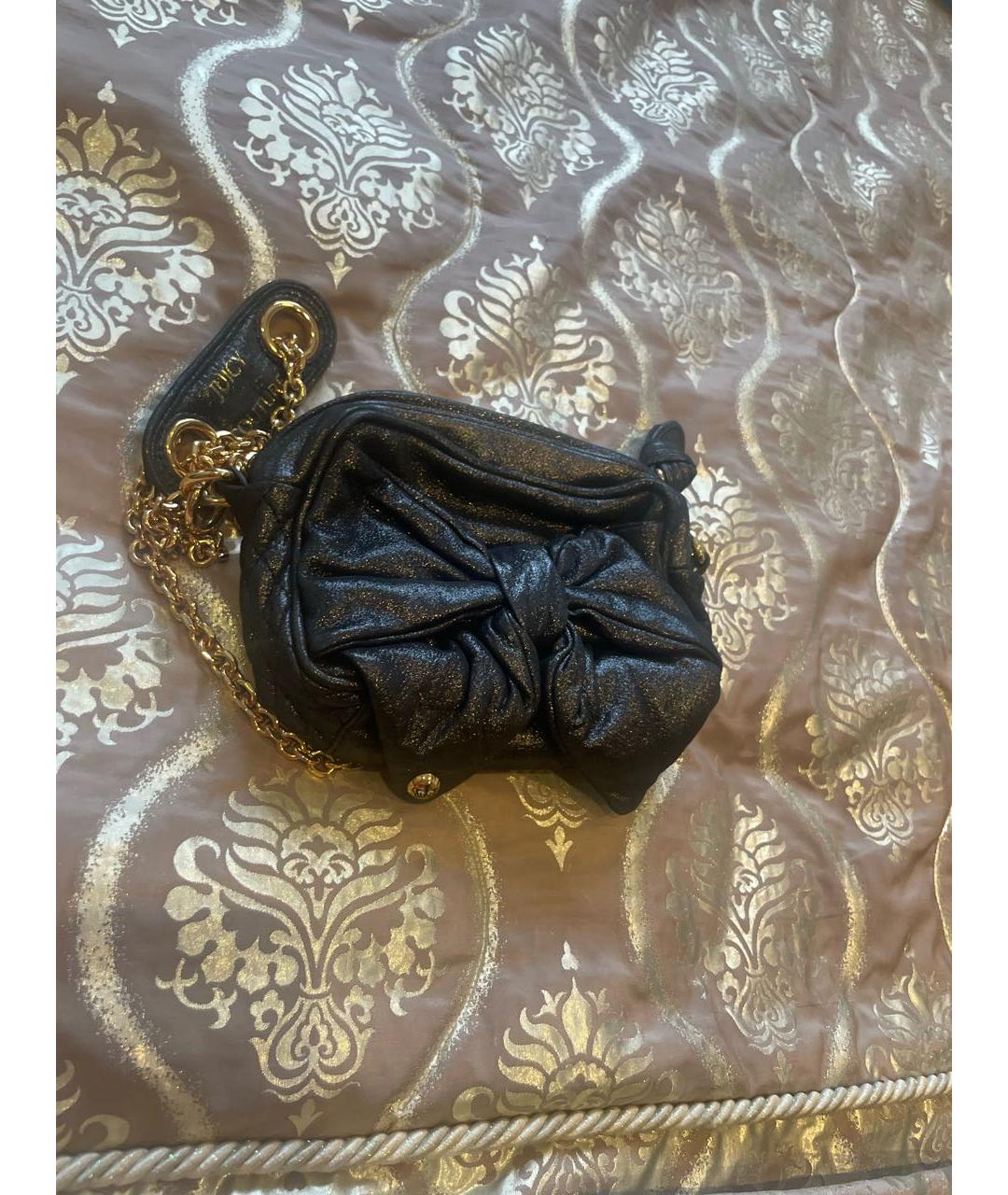 JUICY COUTURE Черная кожаная сумка через плечо, фото 2