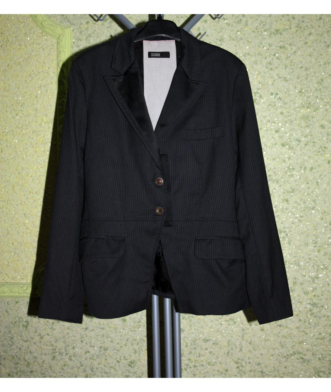 CLOSED Черный шерстяной жакет/пиджак, фото 6