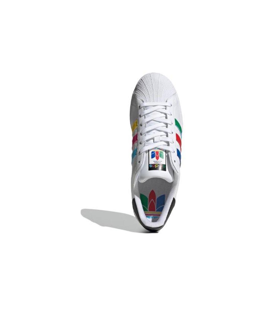 ADIDAS Белые кожаные низкие кроссовки / кеды, фото 3
