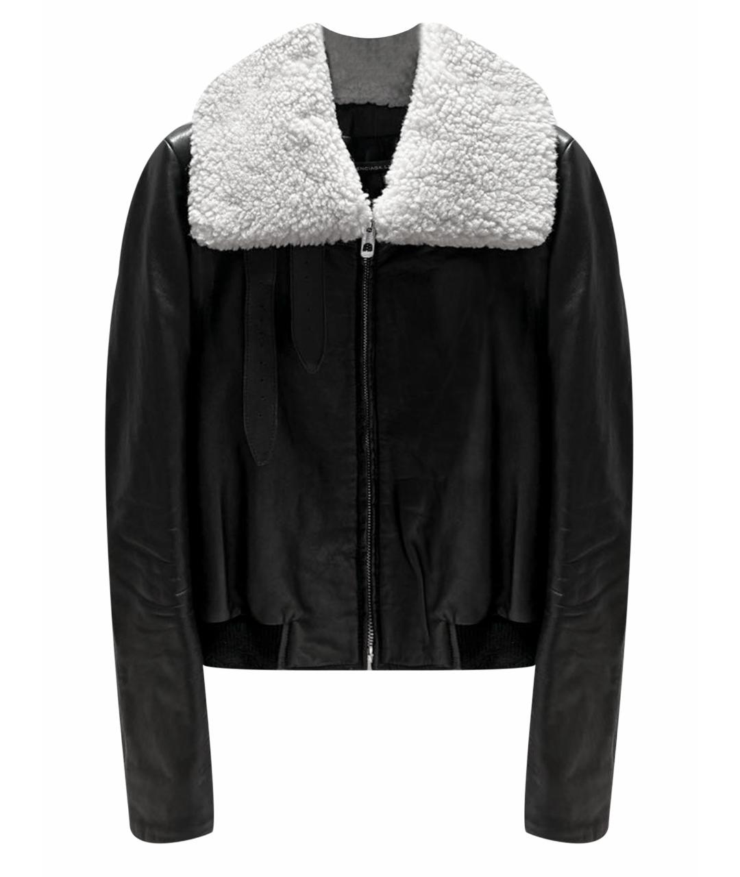 BALENCIAGA Черная кожаная куртка, фото 1