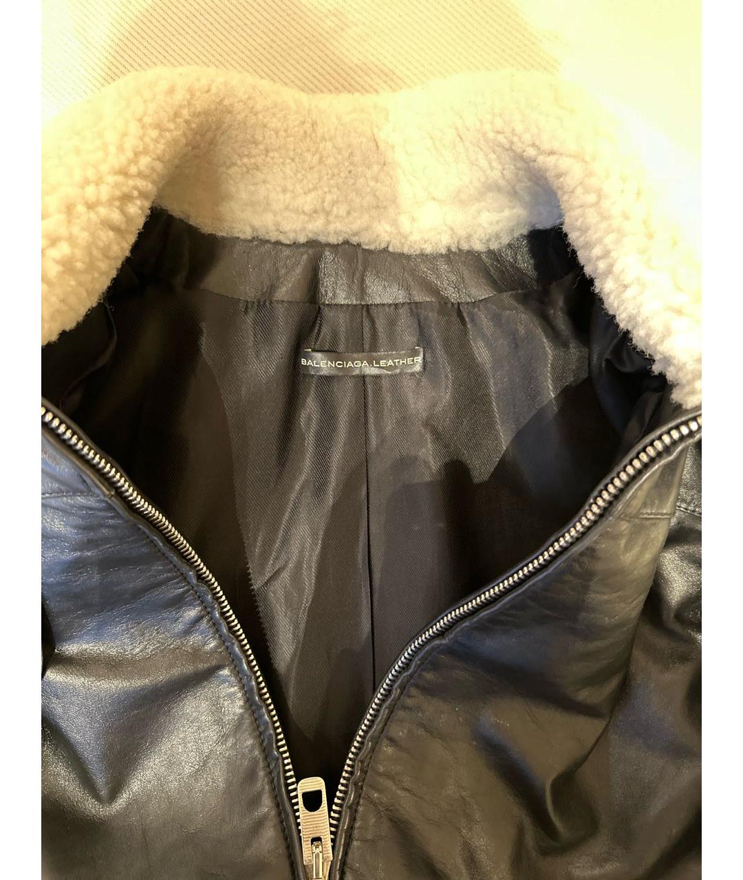 BALENCIAGA Черная кожаная куртка, фото 3