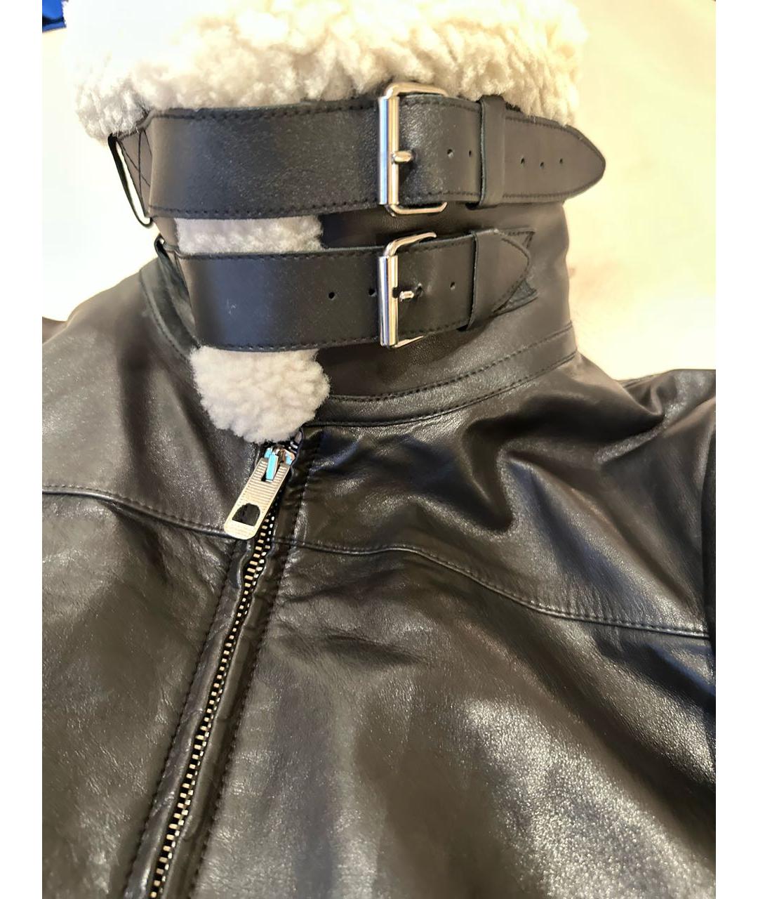 BALENCIAGA Черная кожаная куртка, фото 4