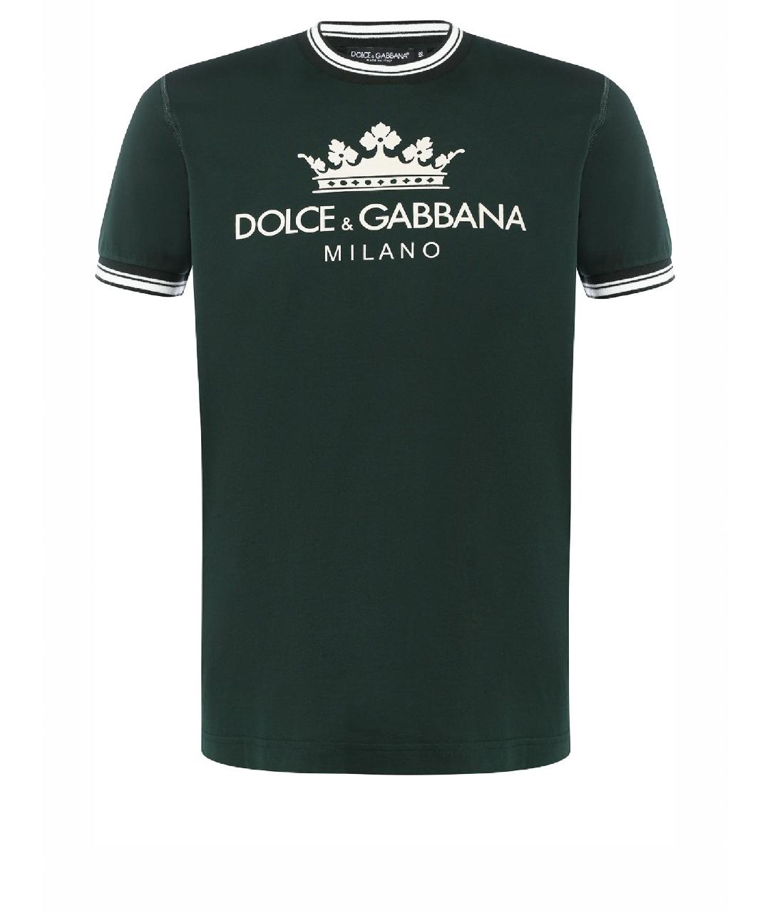 DOLCE&GABBANA Зеленая хлопковая футболка, фото 1