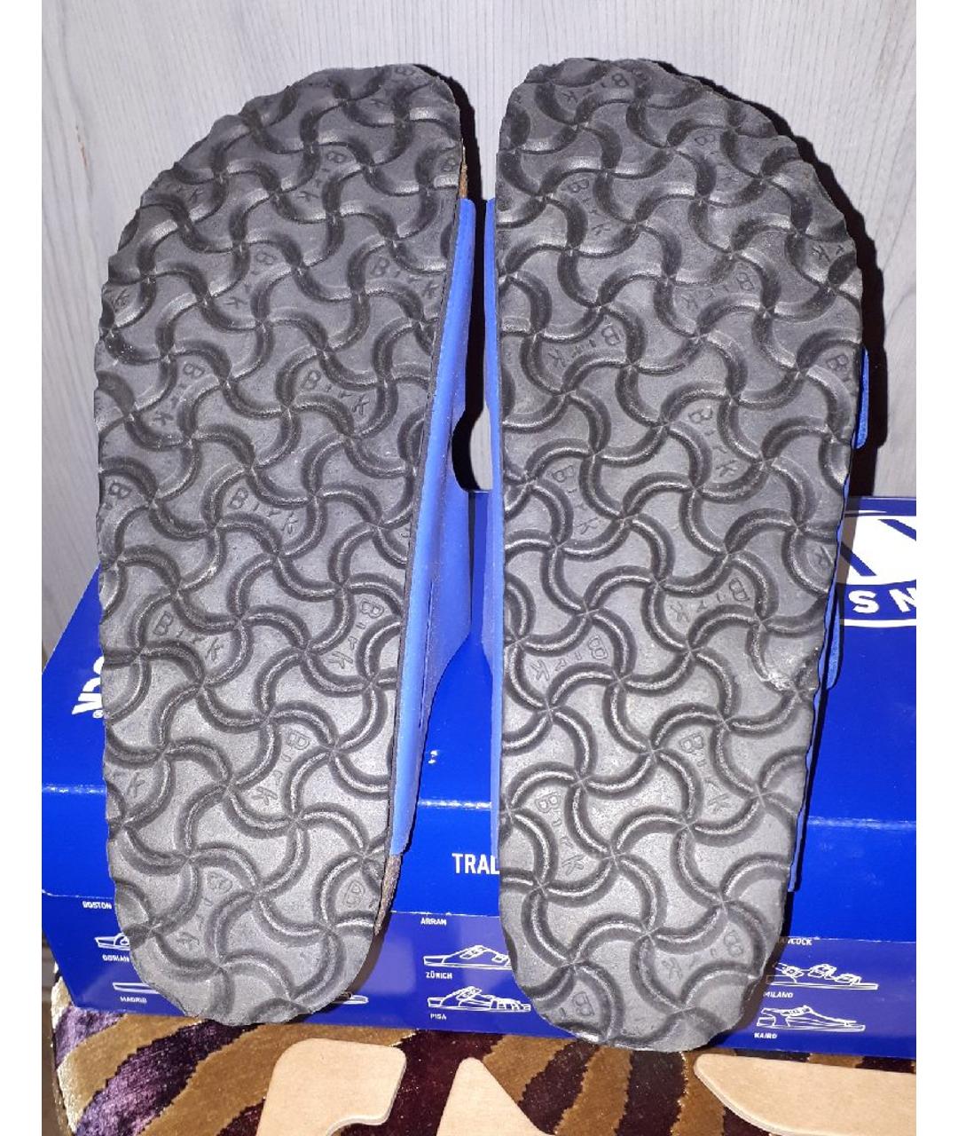 BIRKENSTOCK Синие сандалии из искусственной кожи, фото 5
