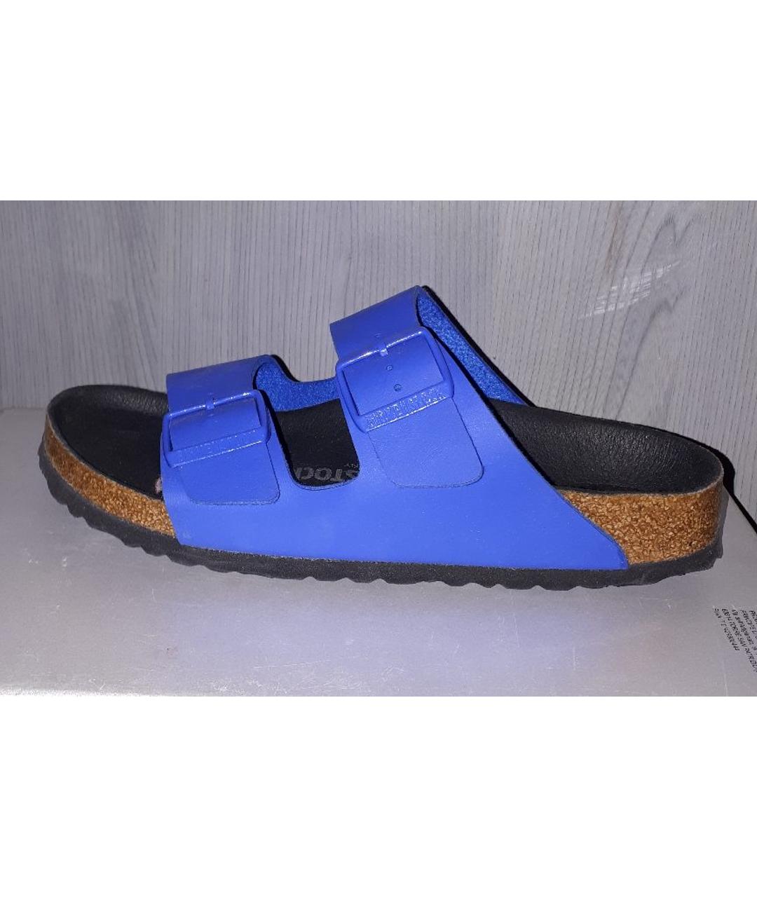 BIRKENSTOCK Синие сандалии из искусственной кожи, фото 6