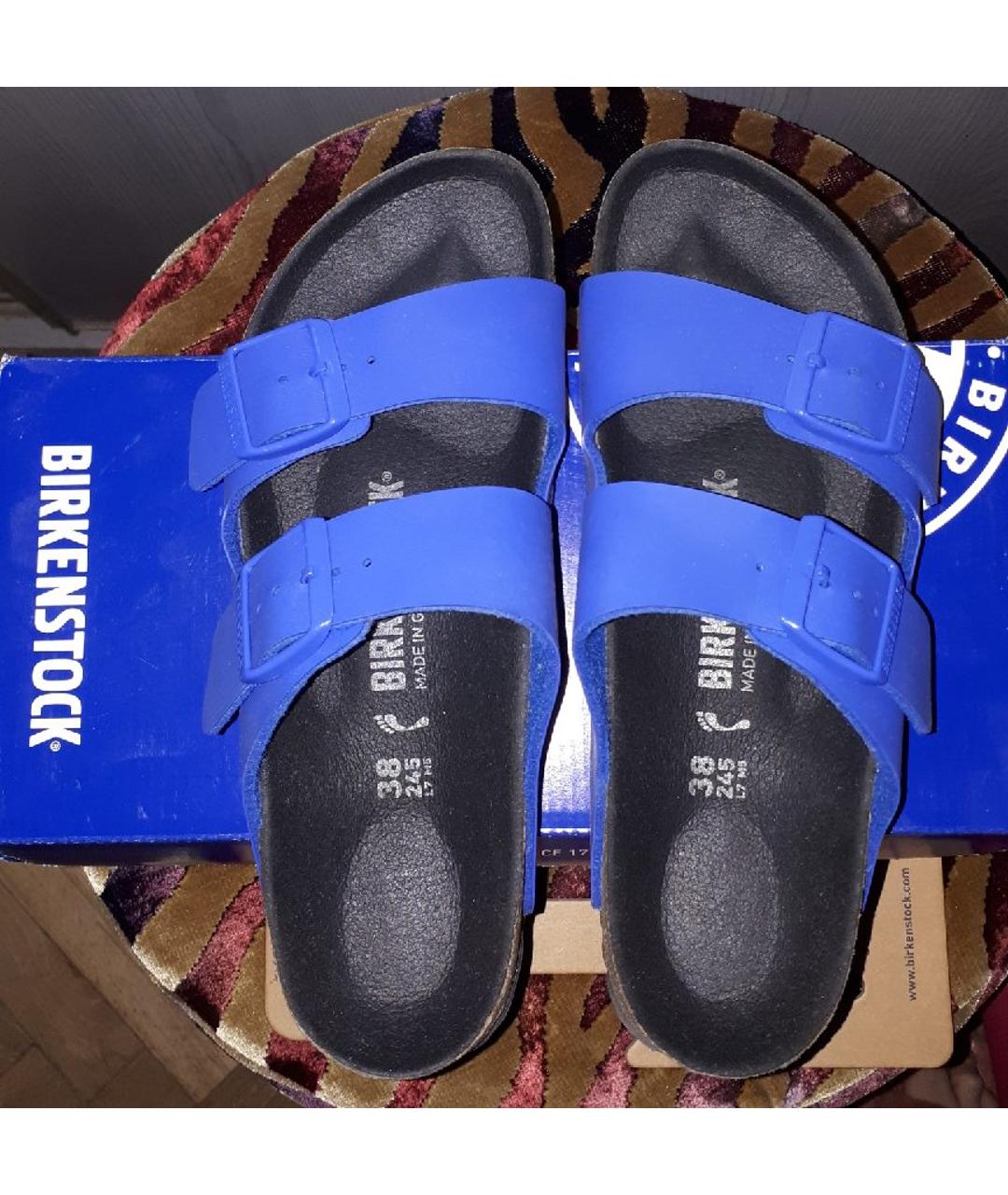 BIRKENSTOCK Синие сандалии из искусственной кожи, фото 3