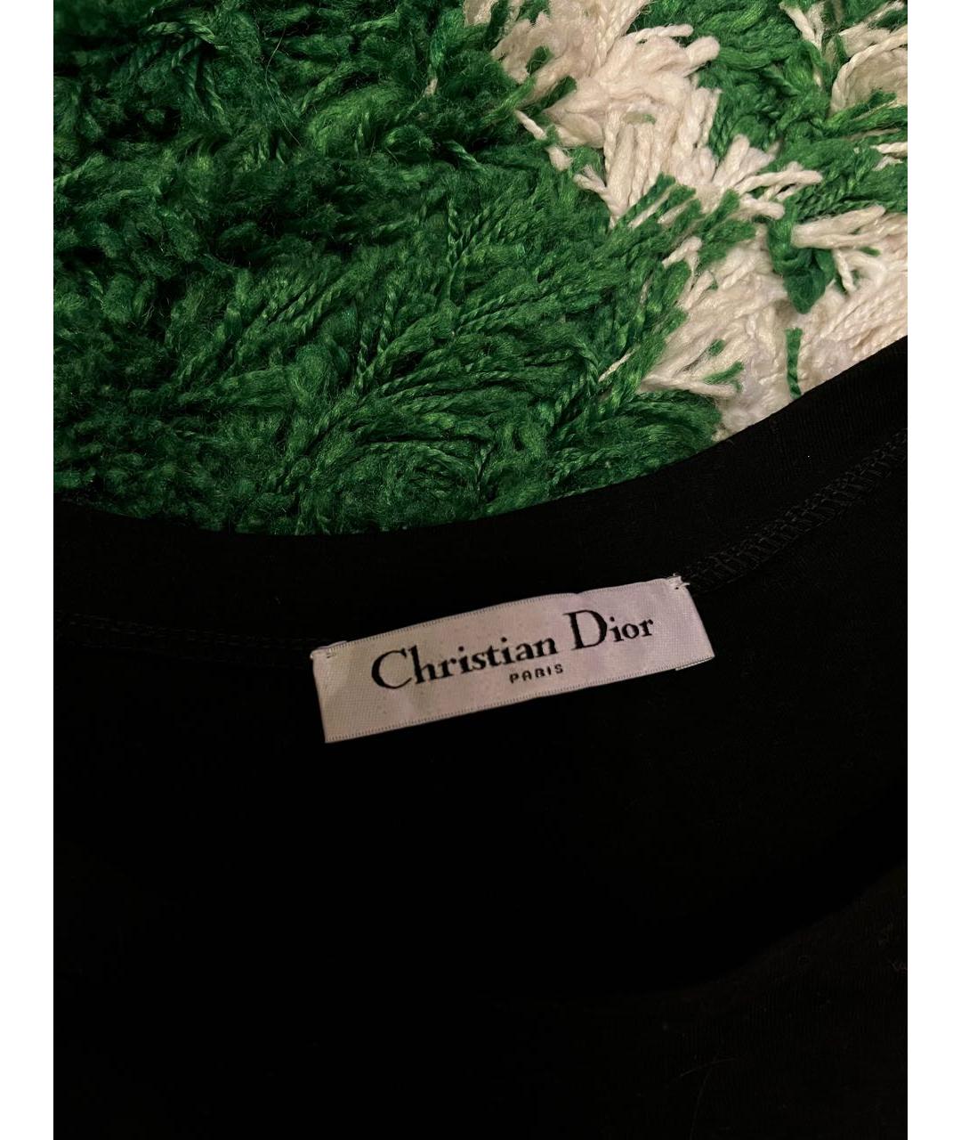 CHRISTIAN DIOR PRE-OWNED Черная хлопко-леновая футболка, фото 2