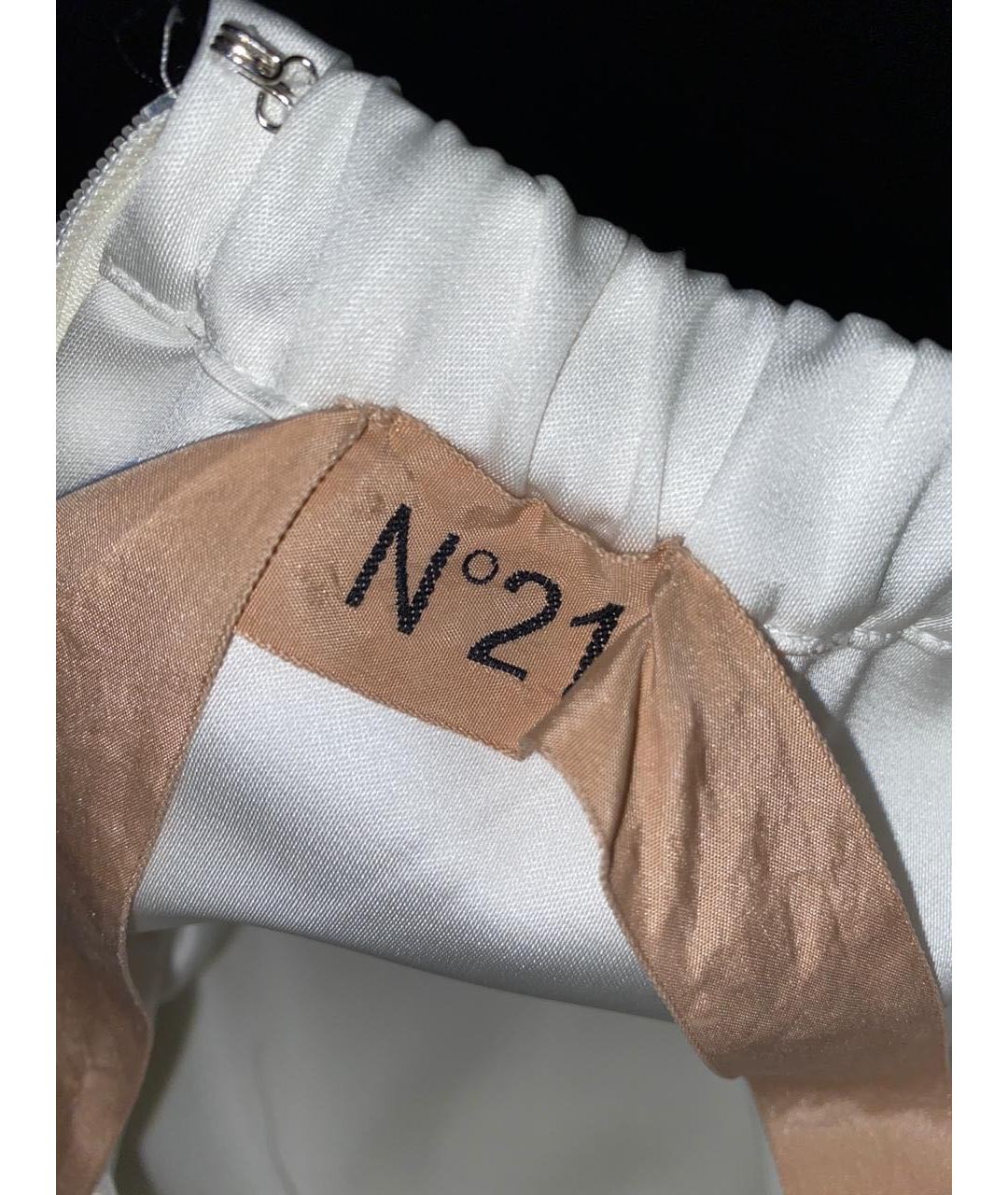 NO. 21 Белая полиэстеровая юбка мини, фото 3