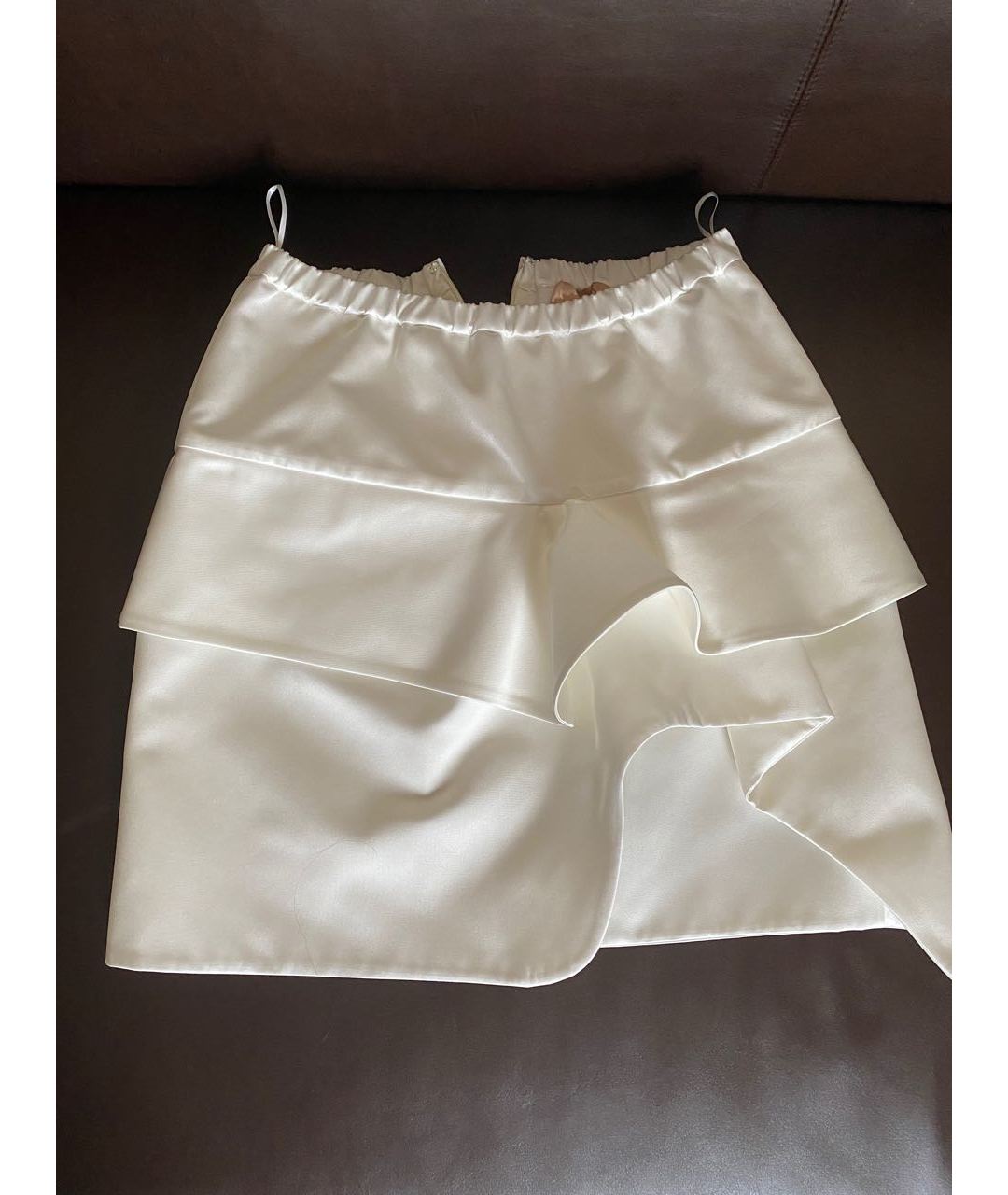 NO. 21 Белая полиэстеровая юбка мини, фото 6