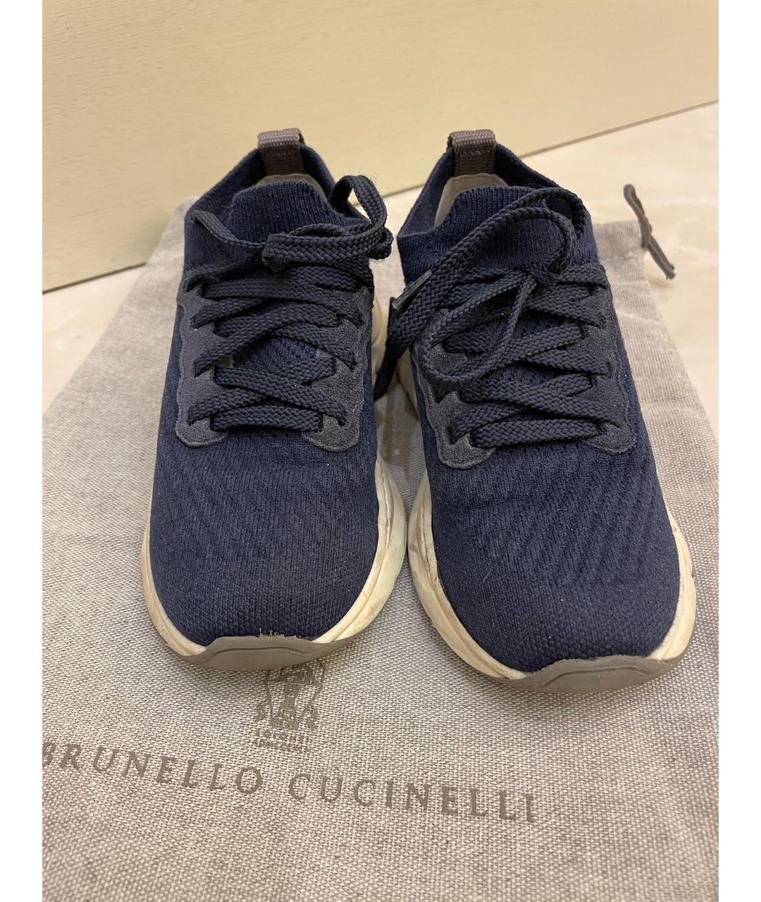 BRUNELLO CUCINELLI Темно-синие текстильные кеды, фото 5
