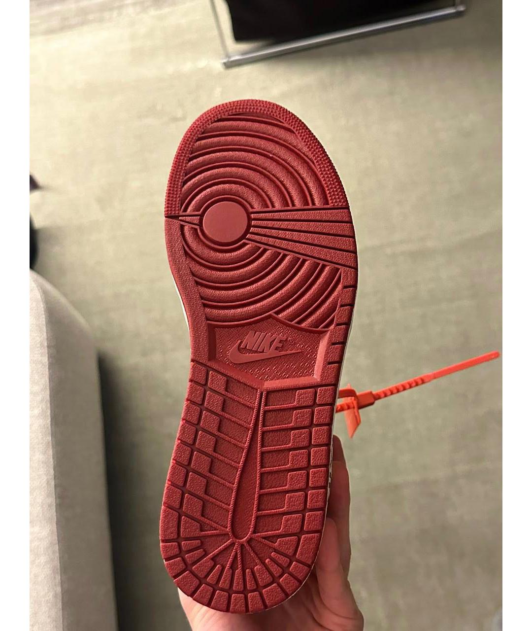 NIKE X OFF-WHITE Красные высокие кроссовки / кеды, фото 4