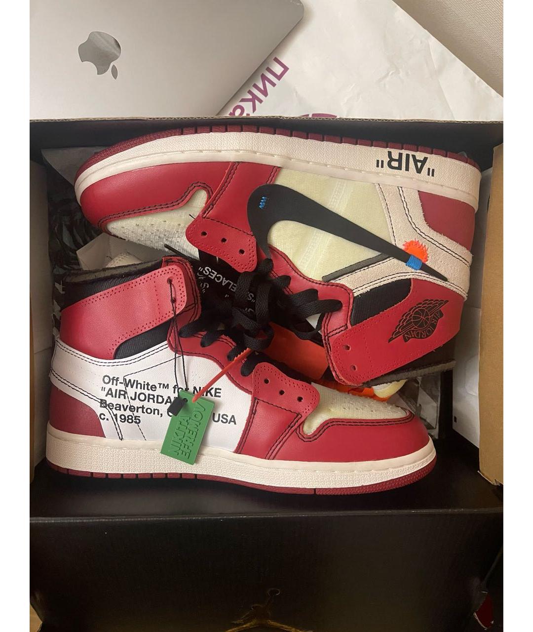 NIKE X OFF-WHITE Красные высокие кроссовки / кеды, фото 2