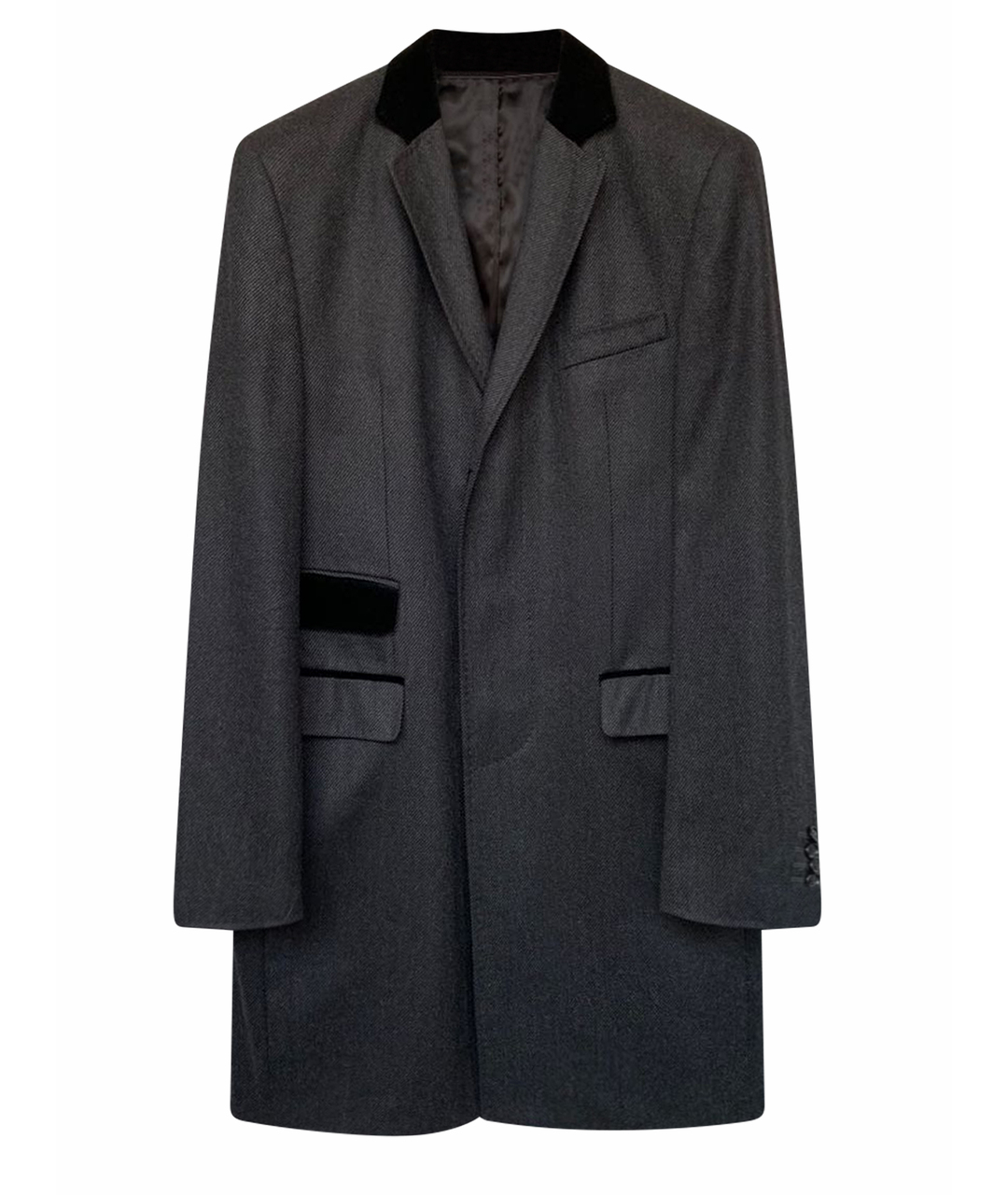 KARL LAGERFELD Серое шерстяное пальто, фото 1