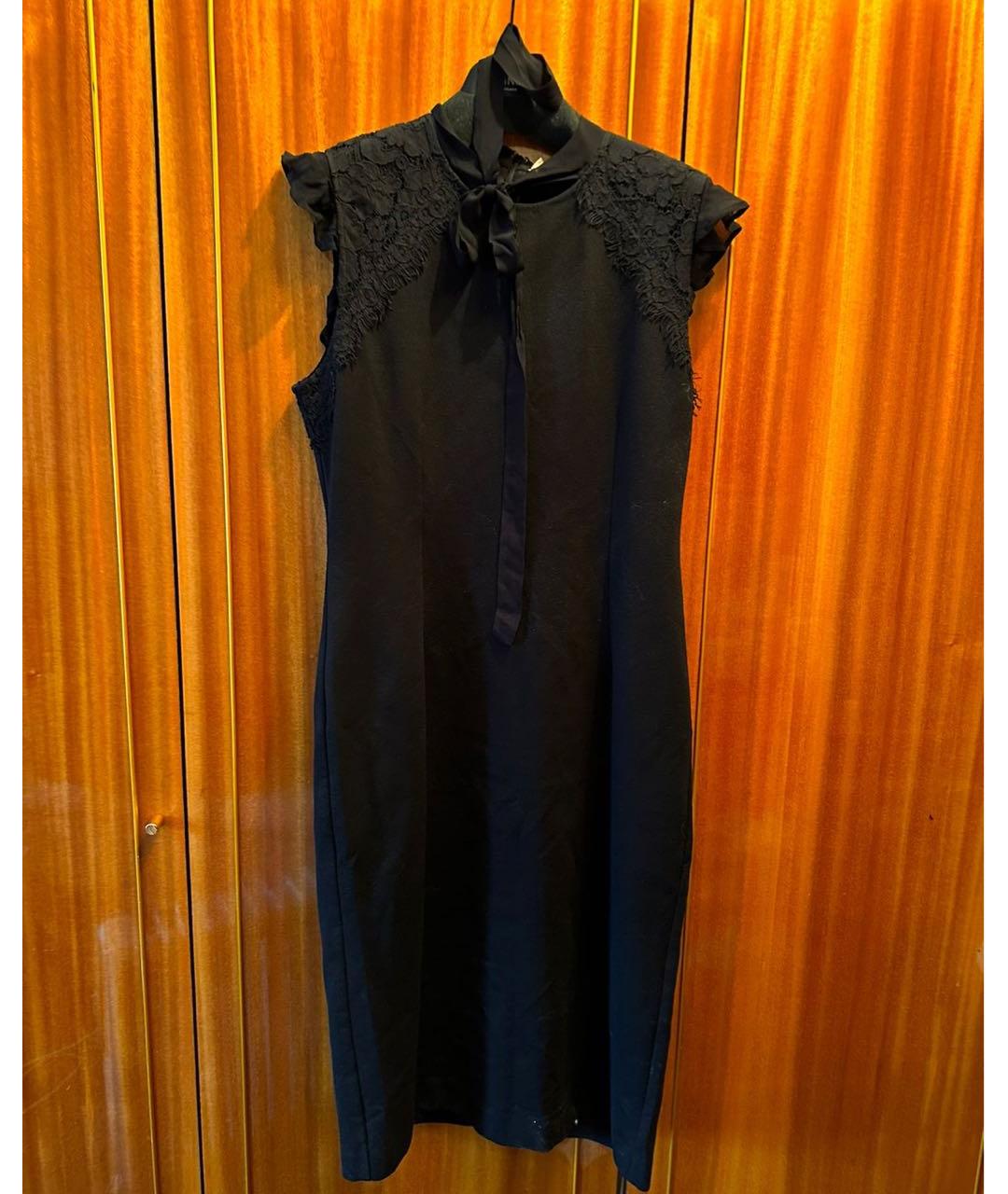TWIN-SET Черное вискозное платье, фото 6