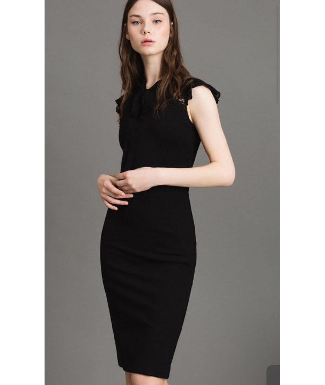TWIN-SET Черное вискозное платье, фото 4