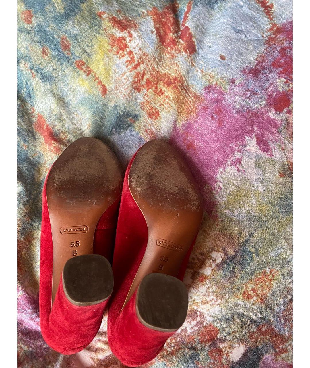 COACH Красные замшевые туфли, фото 7
