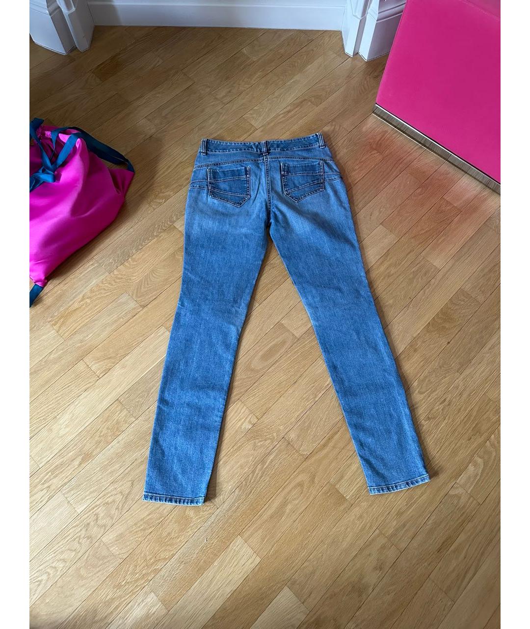 ERMANNO SCERVINO Голубые хлопко-эластановые джинсы слим, фото 2