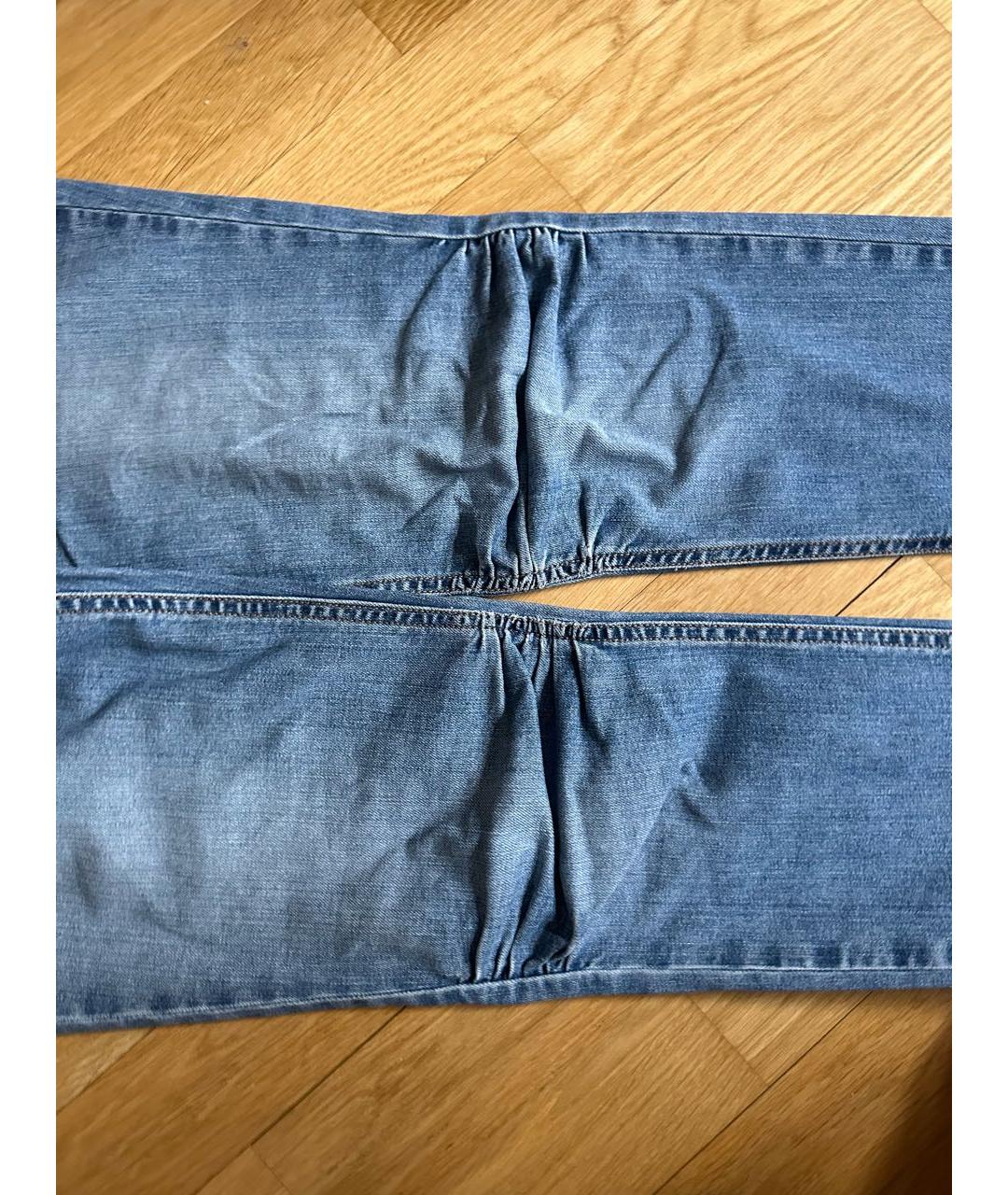ERMANNO SCERVINO Голубые хлопко-эластановые джинсы слим, фото 6