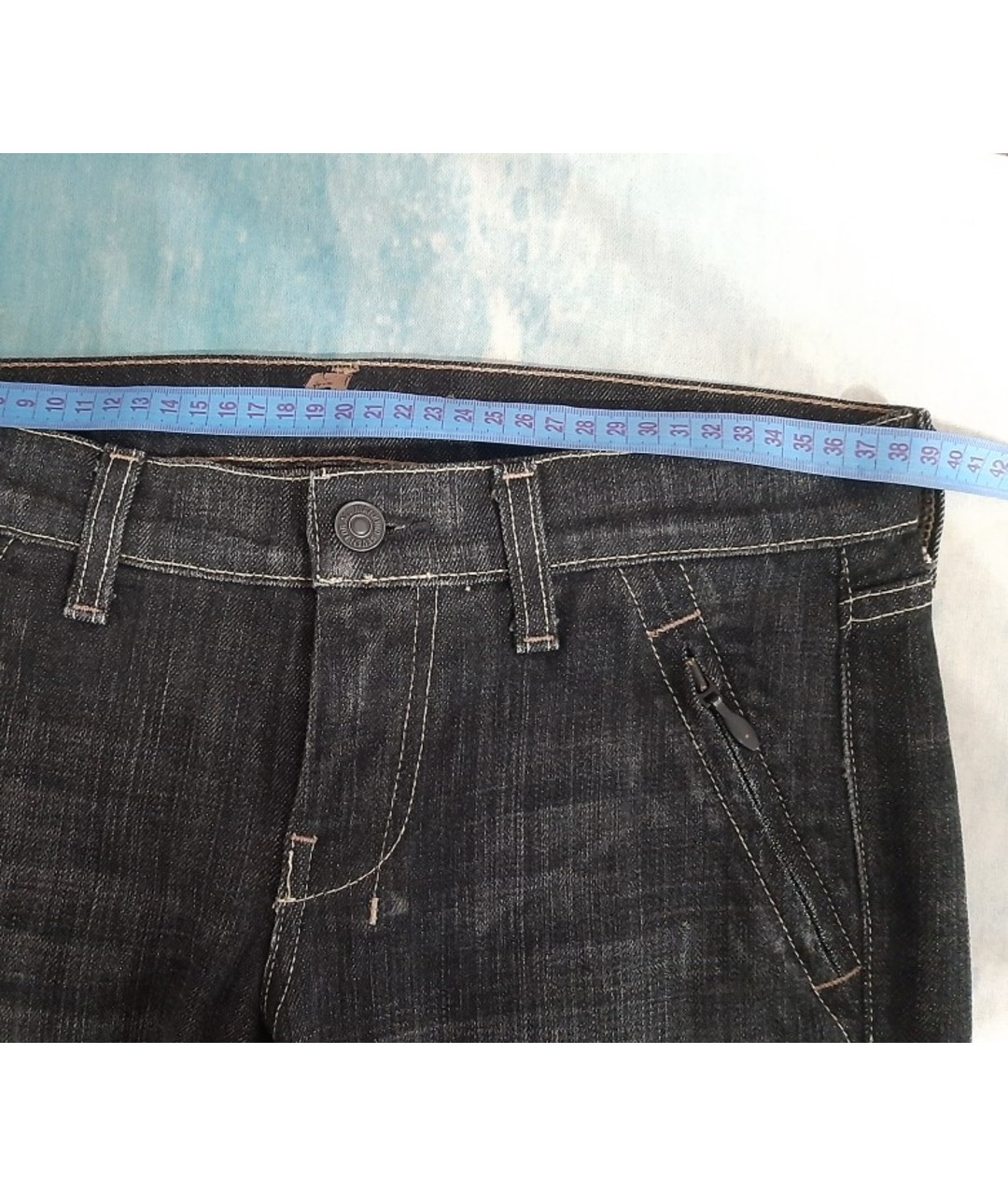 7 FOR ALL MANKIND Серые хлопковые прямые джинсы, фото 5