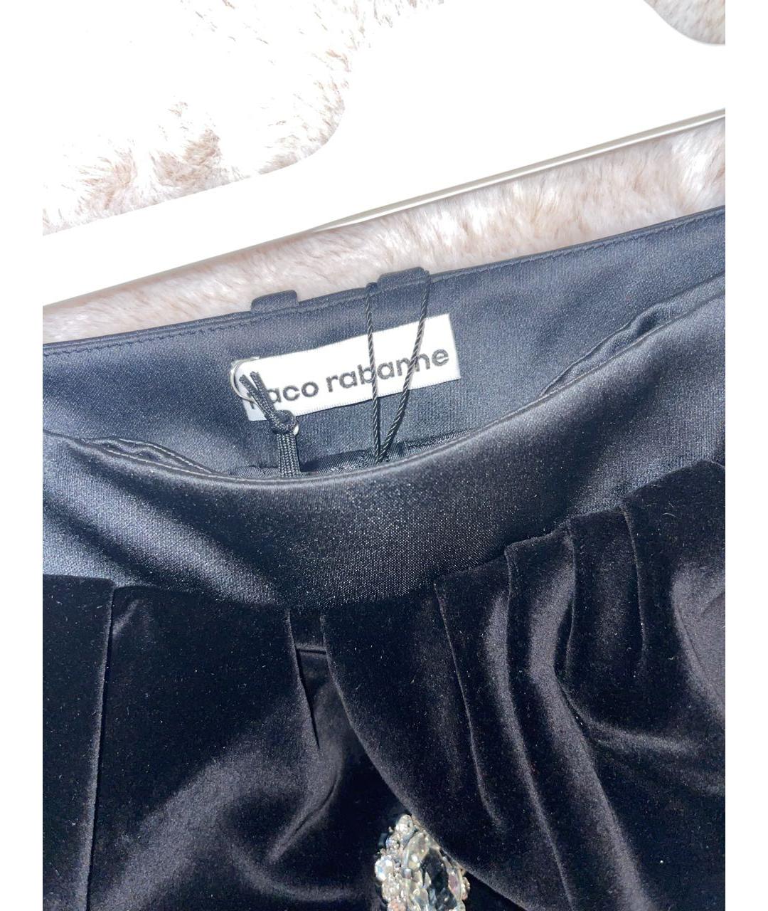 PACO RABANNE Черная бархатная юбка миди, фото 3
