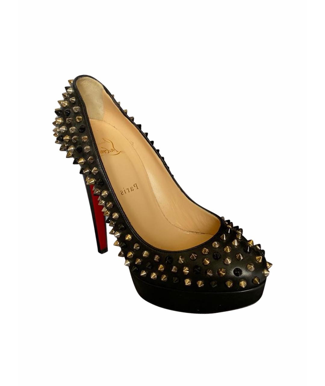 CHRISTIAN LOUBOUTIN Черные кожаные туфли, фото 1