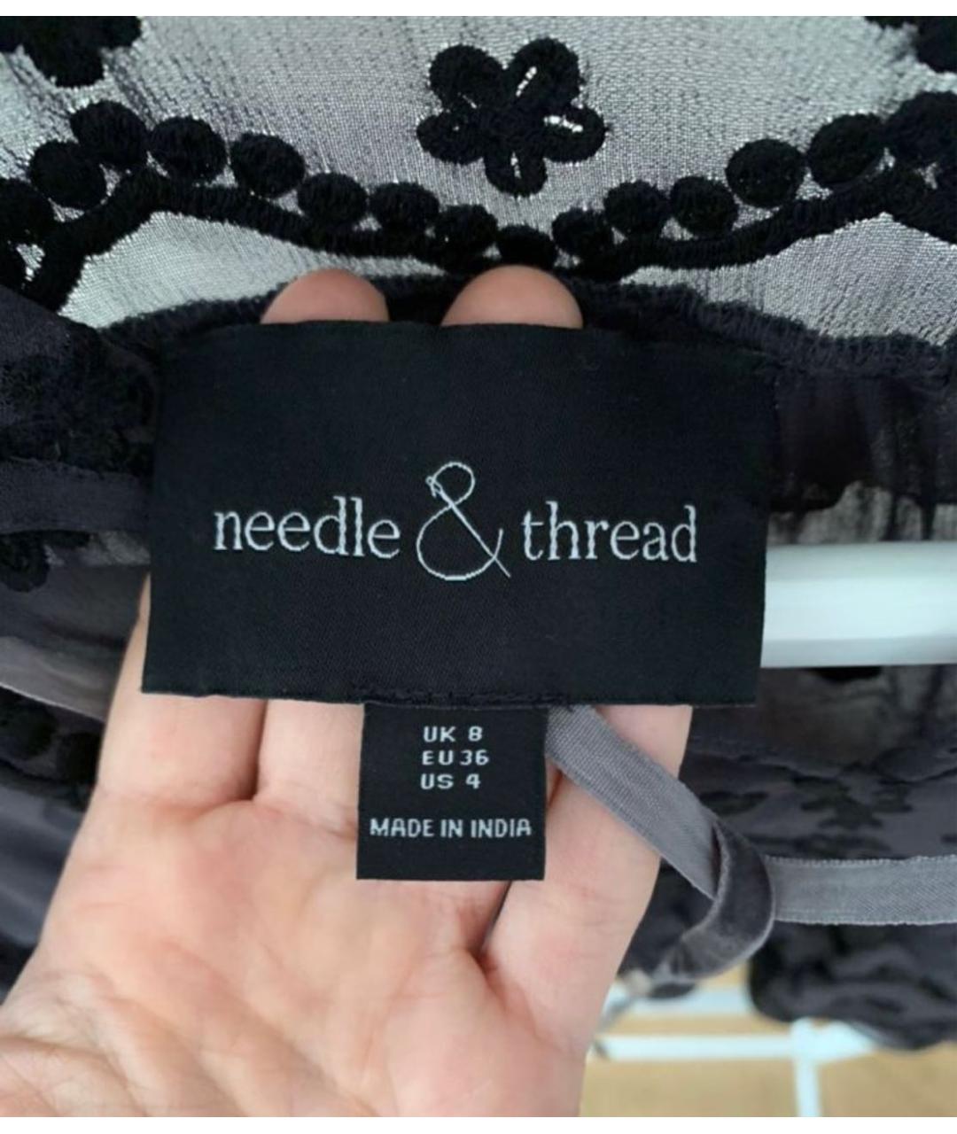 NEEDLE & THREAD Черная шифоновая блузы, фото 2
