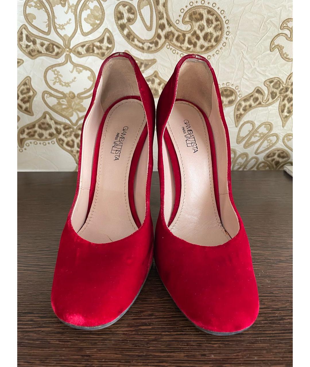 GIAMBATTISTA VALLI Красные бархатные туфли, фото 2