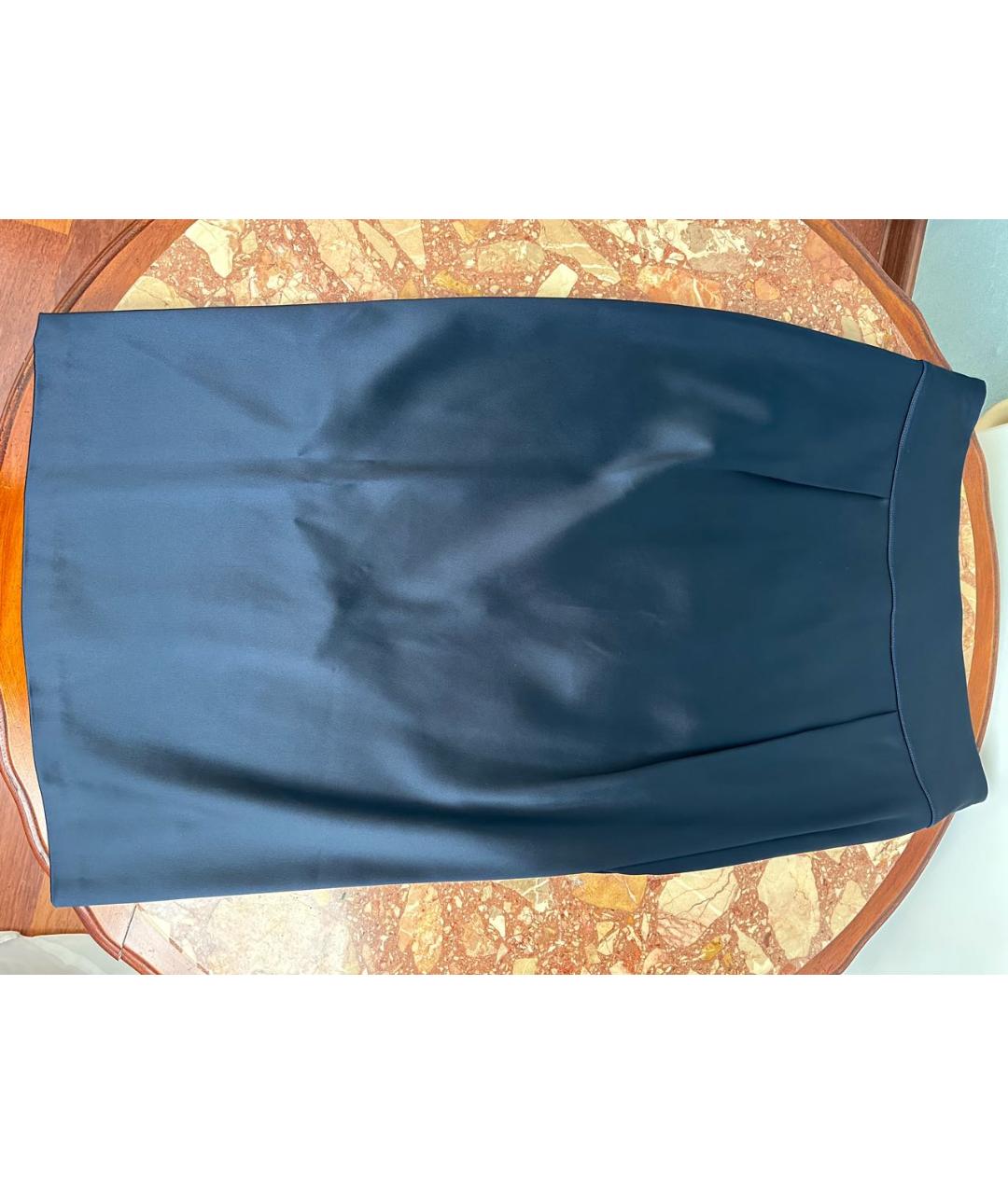 LA PERLA Темно-синяя ацетатная юбка миди, фото 8