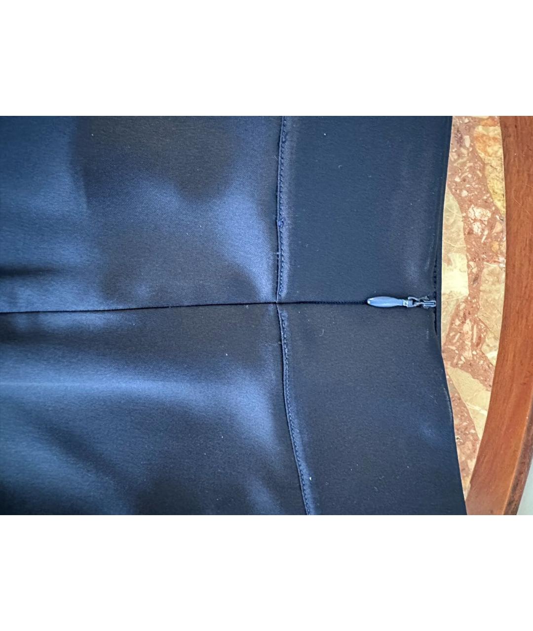 LA PERLA Темно-синяя ацетатная юбка миди, фото 2