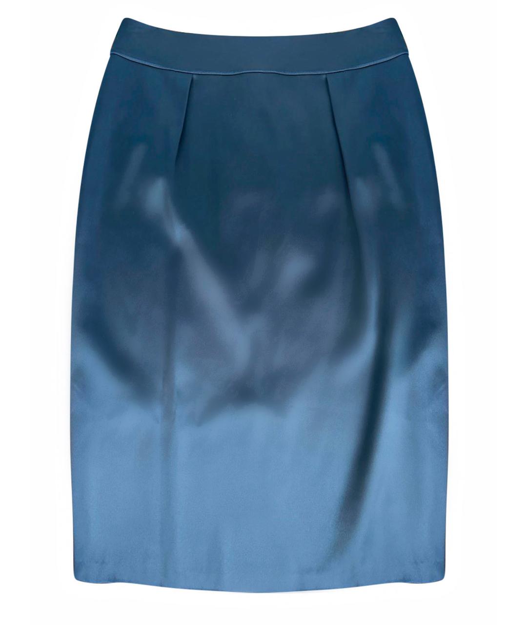 LA PERLA Темно-синяя ацетатная юбка миди, фото 1