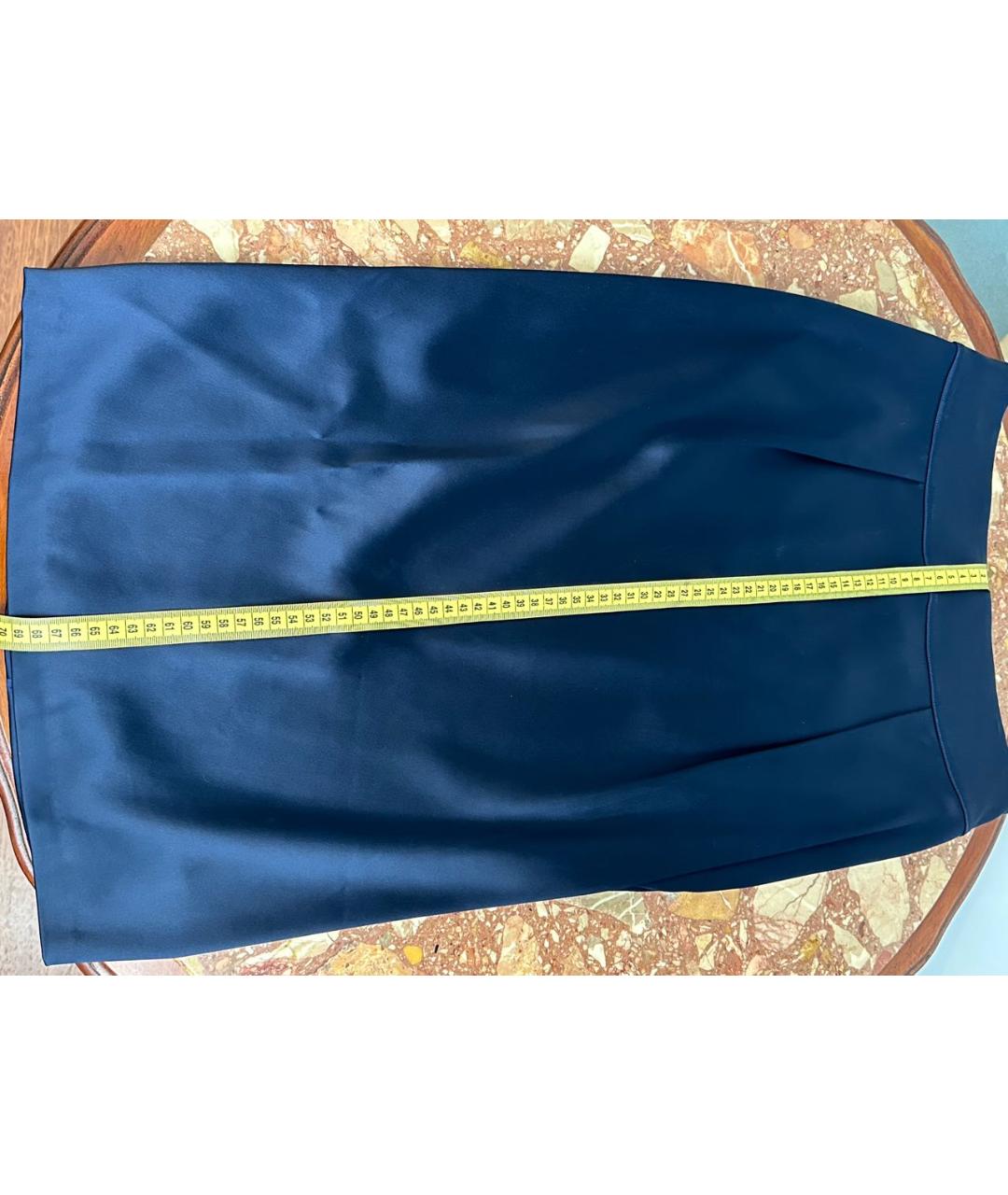 LA PERLA Темно-синяя ацетатная юбка миди, фото 6