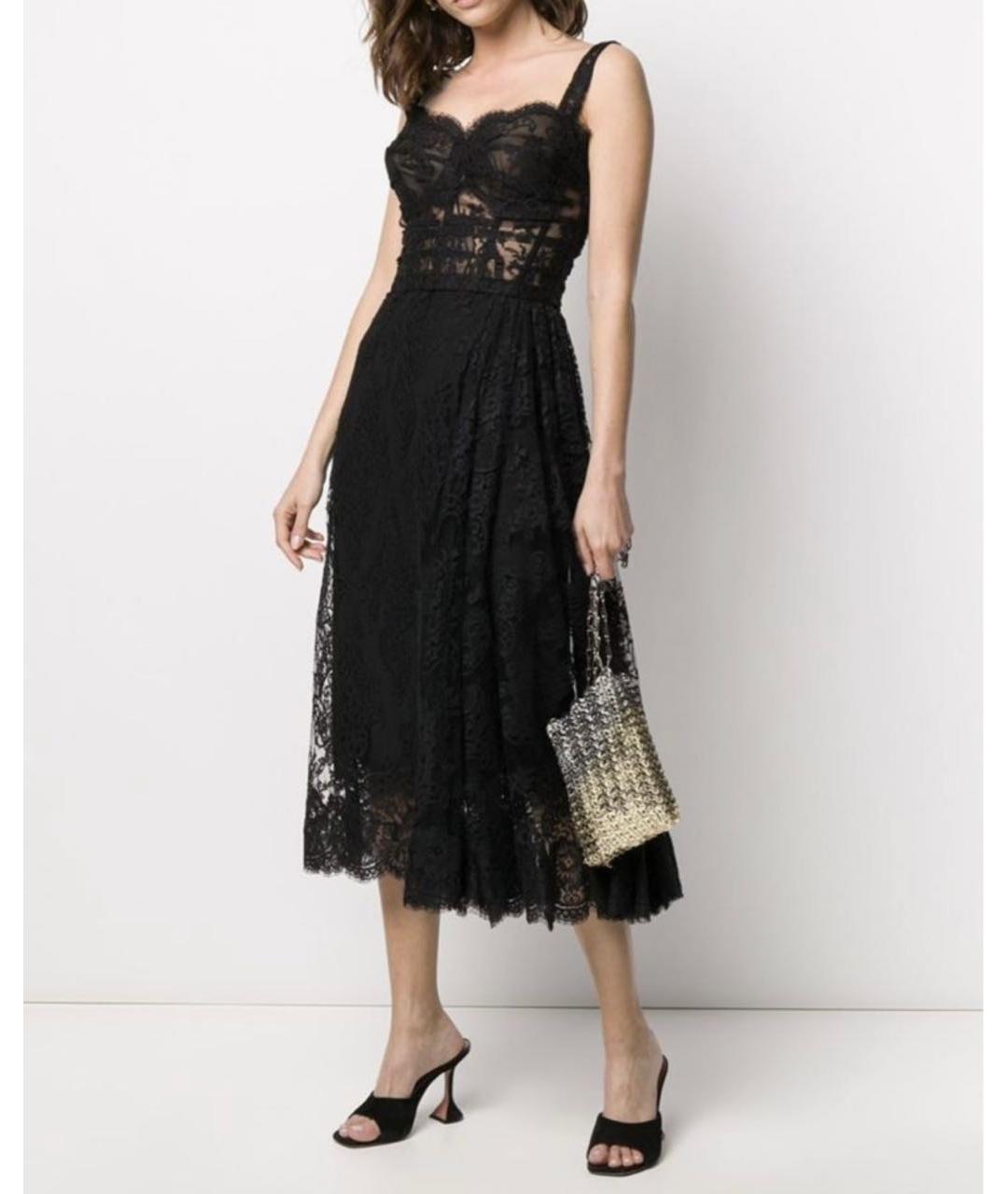 DOLCE&GABBANA Черное кружевное вечернее платье, фото 2