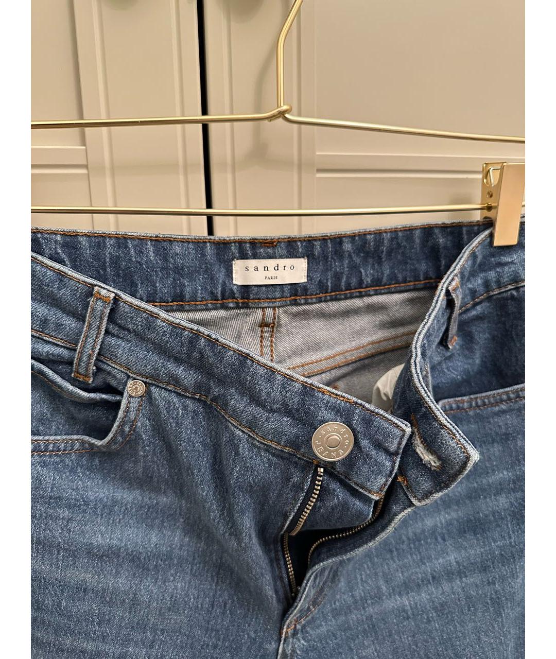 SANDRO Синие хлопко-полиэстеровые джинсы слим, фото 3