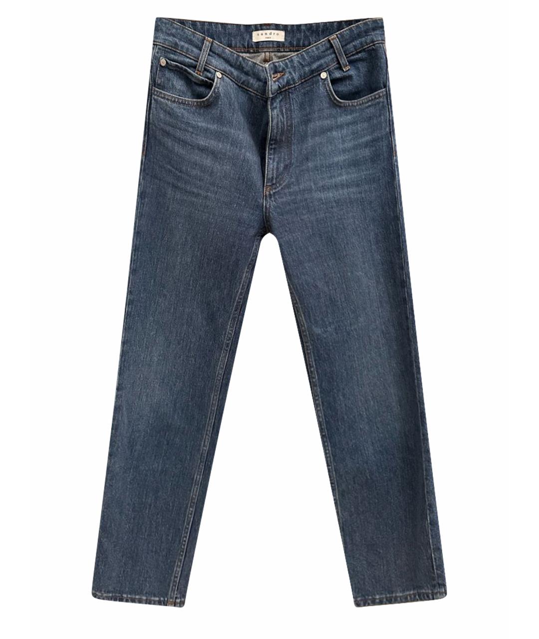 SANDRO Синие хлопко-полиэстеровые джинсы слим, фото 1