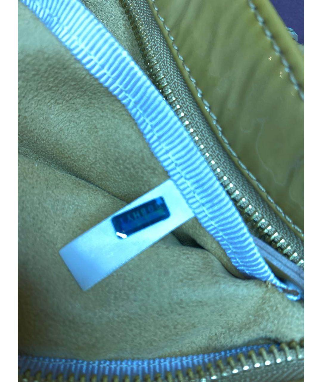 JIMMY CHOO Бежевая сумка с короткими ручками из лакированной кожи, фото 6