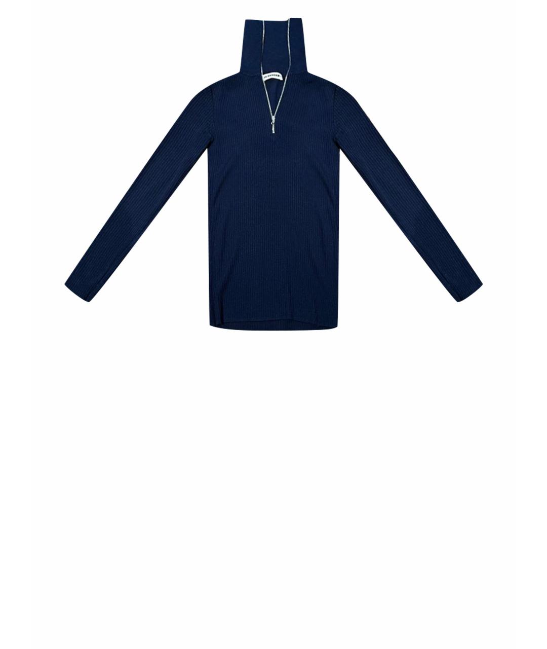 JIL SANDER Темно-синий шерстяной джемпер / свитер, фото 1