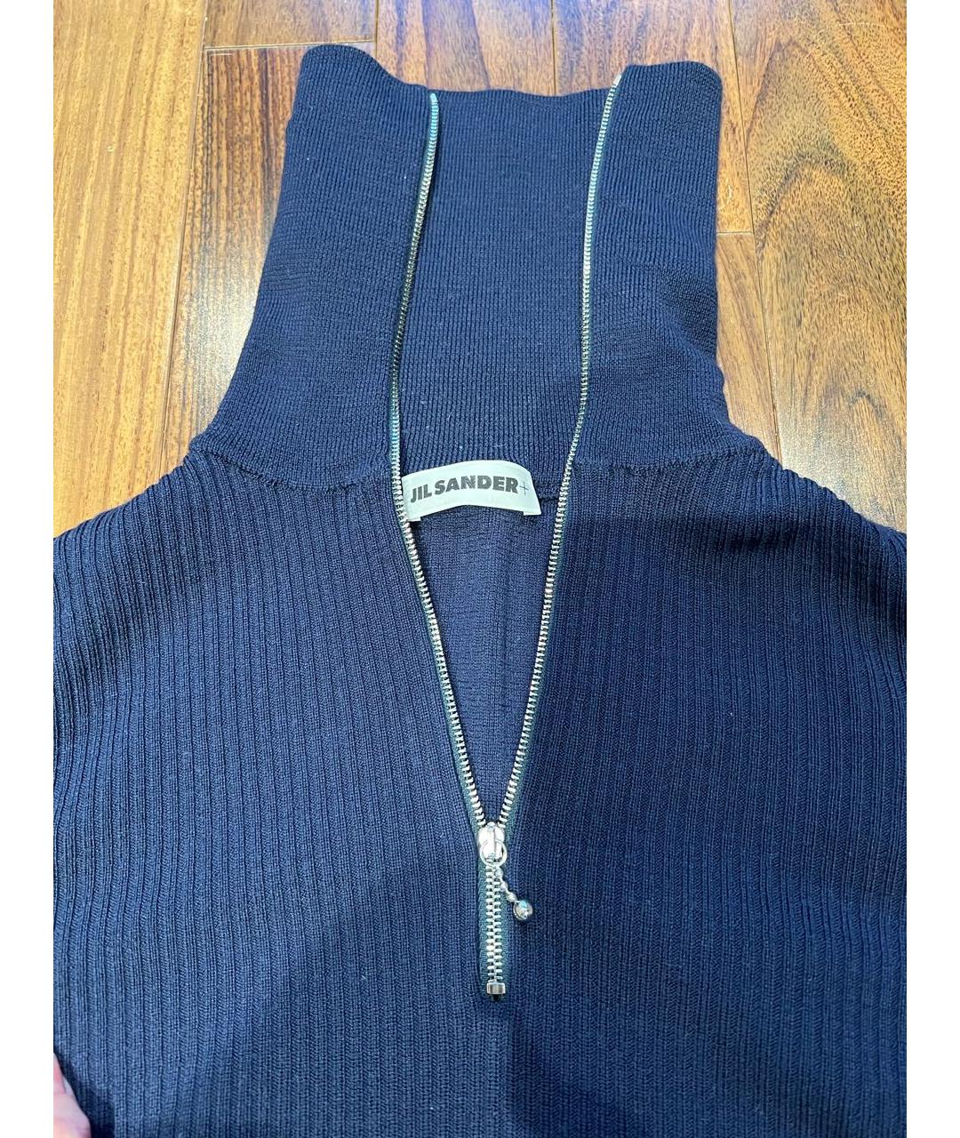JIL SANDER Темно-синий шерстяной джемпер / свитер, фото 3