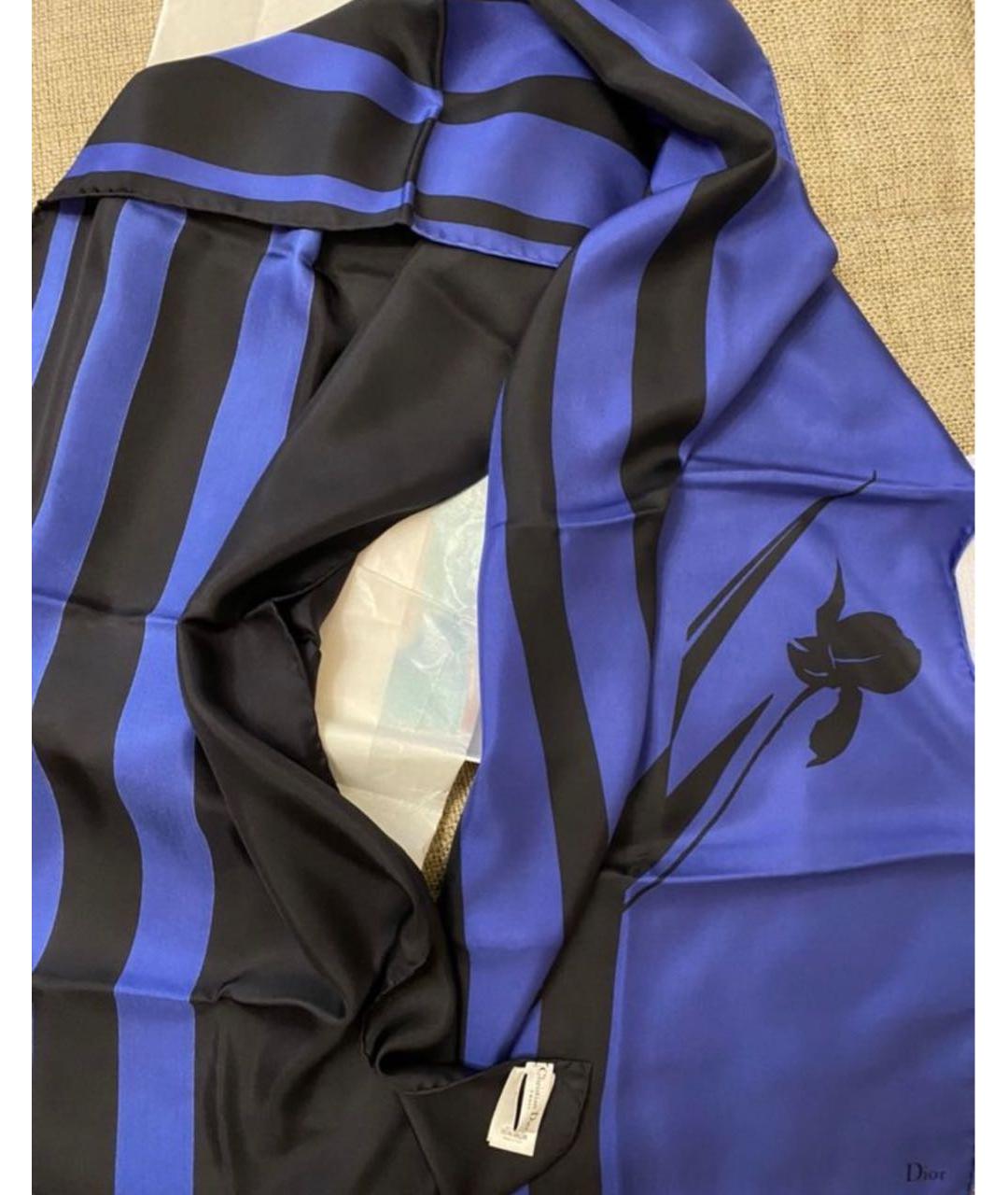 CHRISTIAN DIOR PRE-OWNED Синий шелковый платок, фото 5