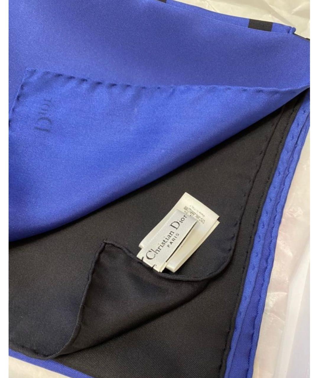 CHRISTIAN DIOR PRE-OWNED Синий шелковый платок, фото 6