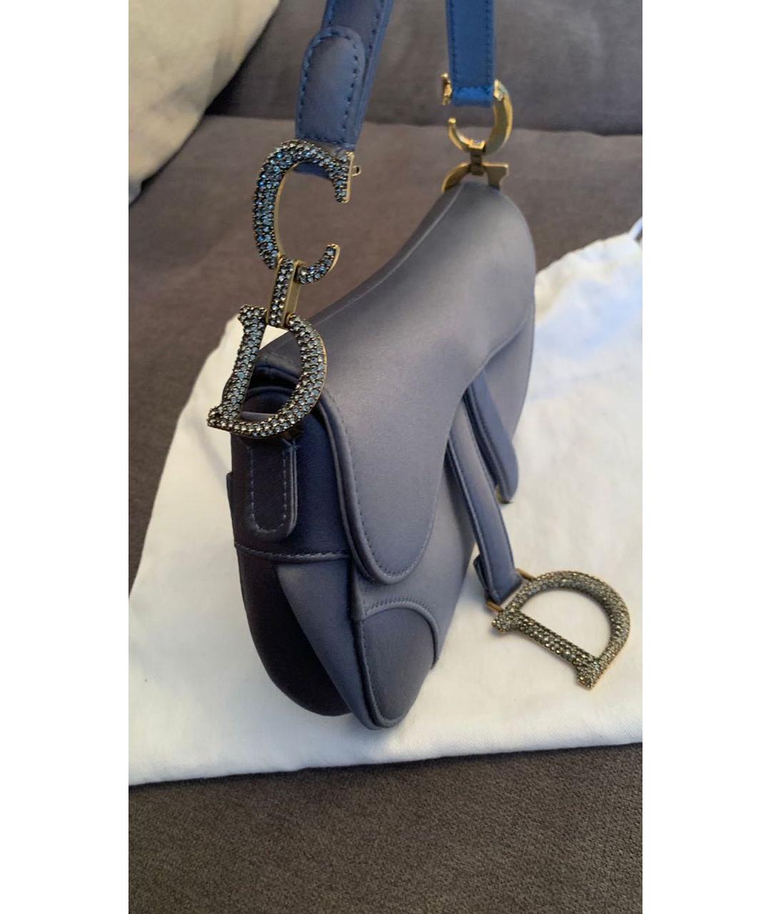 CHRISTIAN DIOR Антрацитовая шелковая сумка с короткими ручками, фото 3