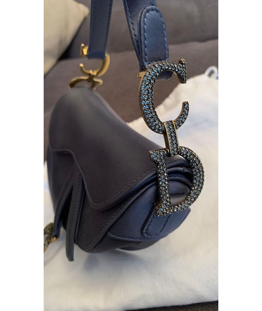 CHRISTIAN DIOR Антрацитовая шелковая сумка с короткими ручками, фото 4