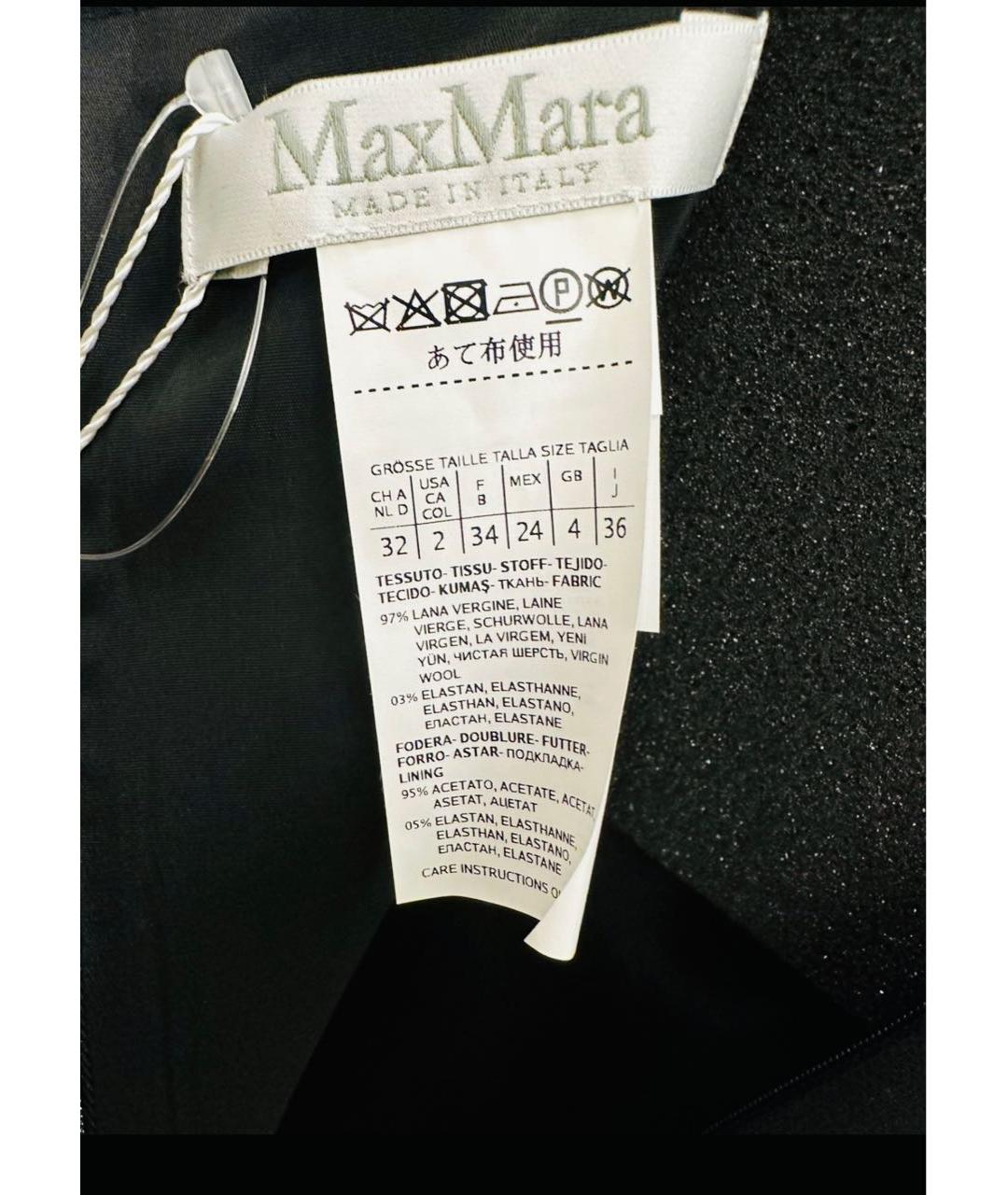 MAX MARA Черное шерстяное повседневное платье, фото 3