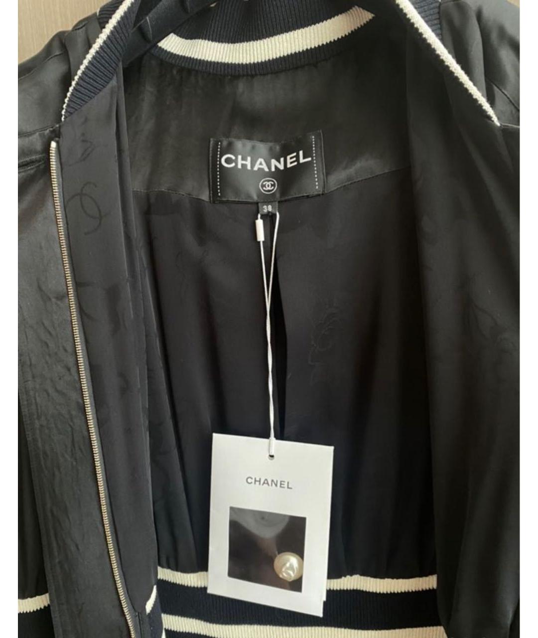 CHANEL PRE-OWNED Черное шелковое пальто, фото 3